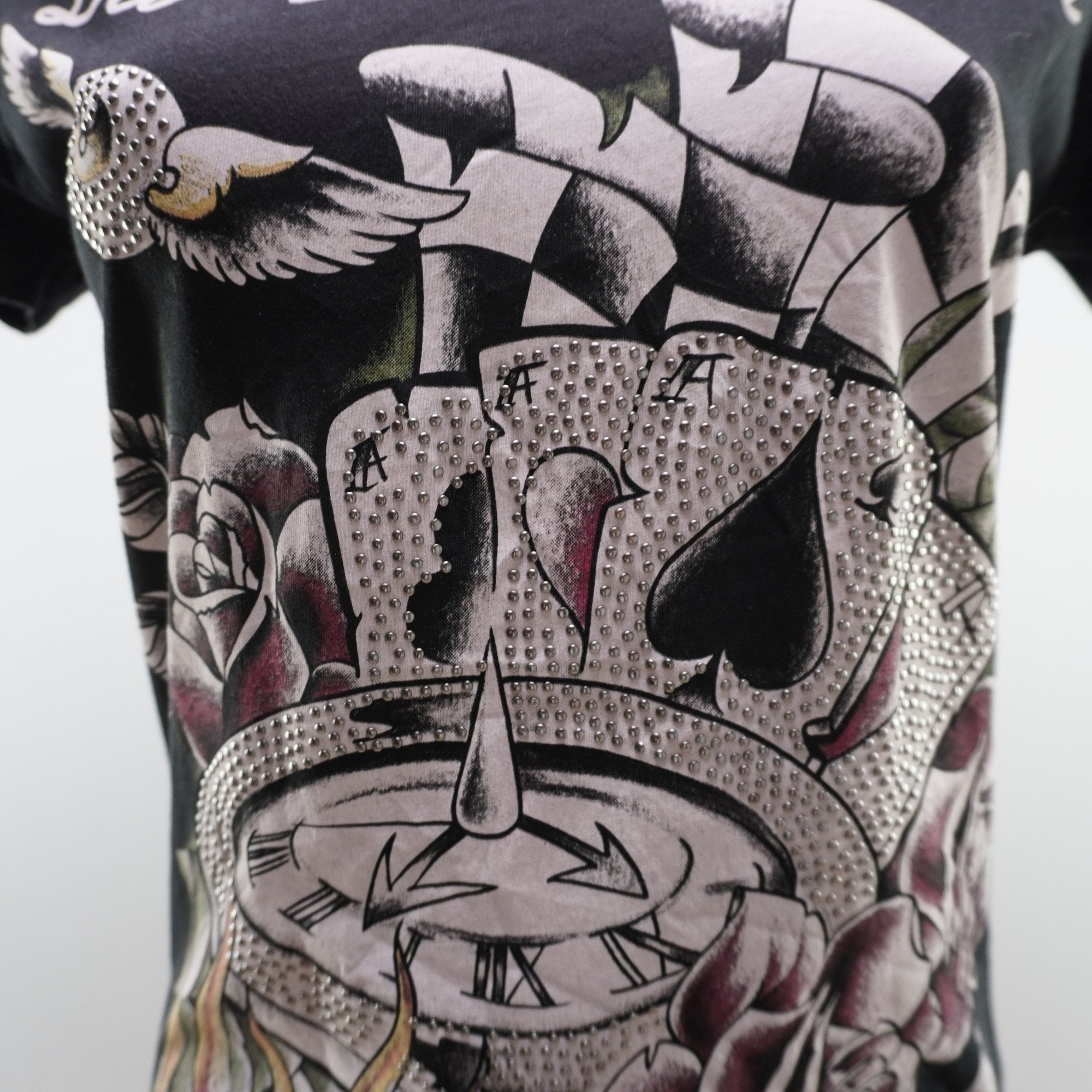 Camiseta de Manga Corta Roberto Geissine para Mujer - Negro, XL, Usada en Muy Buen Estado