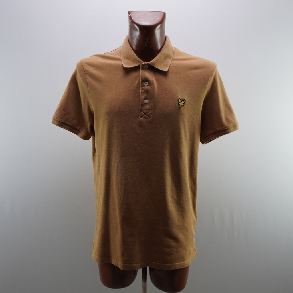 Camiseta de Manga Corta Lyle & Scott para Hombre - Marrón, L (Usada en Muy Buen Estado)