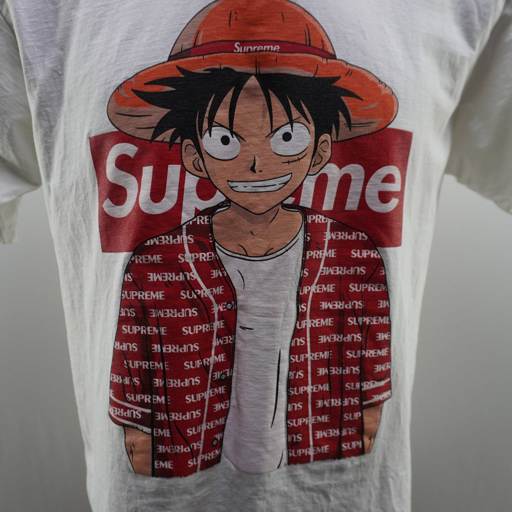 Camiseta de Manga Corta Supreme para Hombre Usada - Blanca, XL