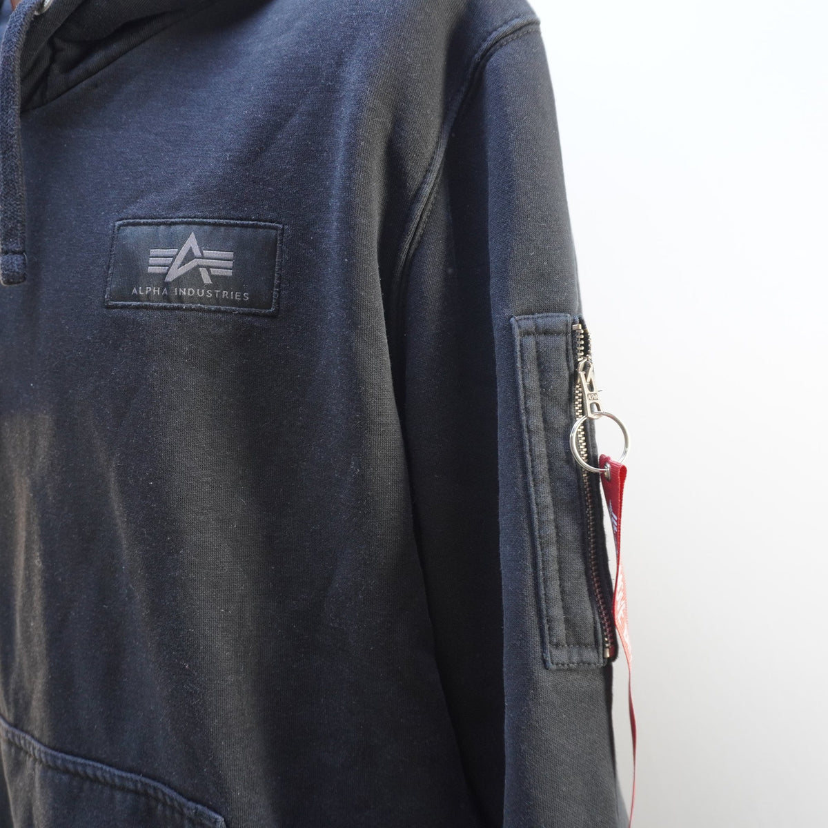 Sudadera con Capucha Alpha Industries para Hombre Usada - Negra, XL
