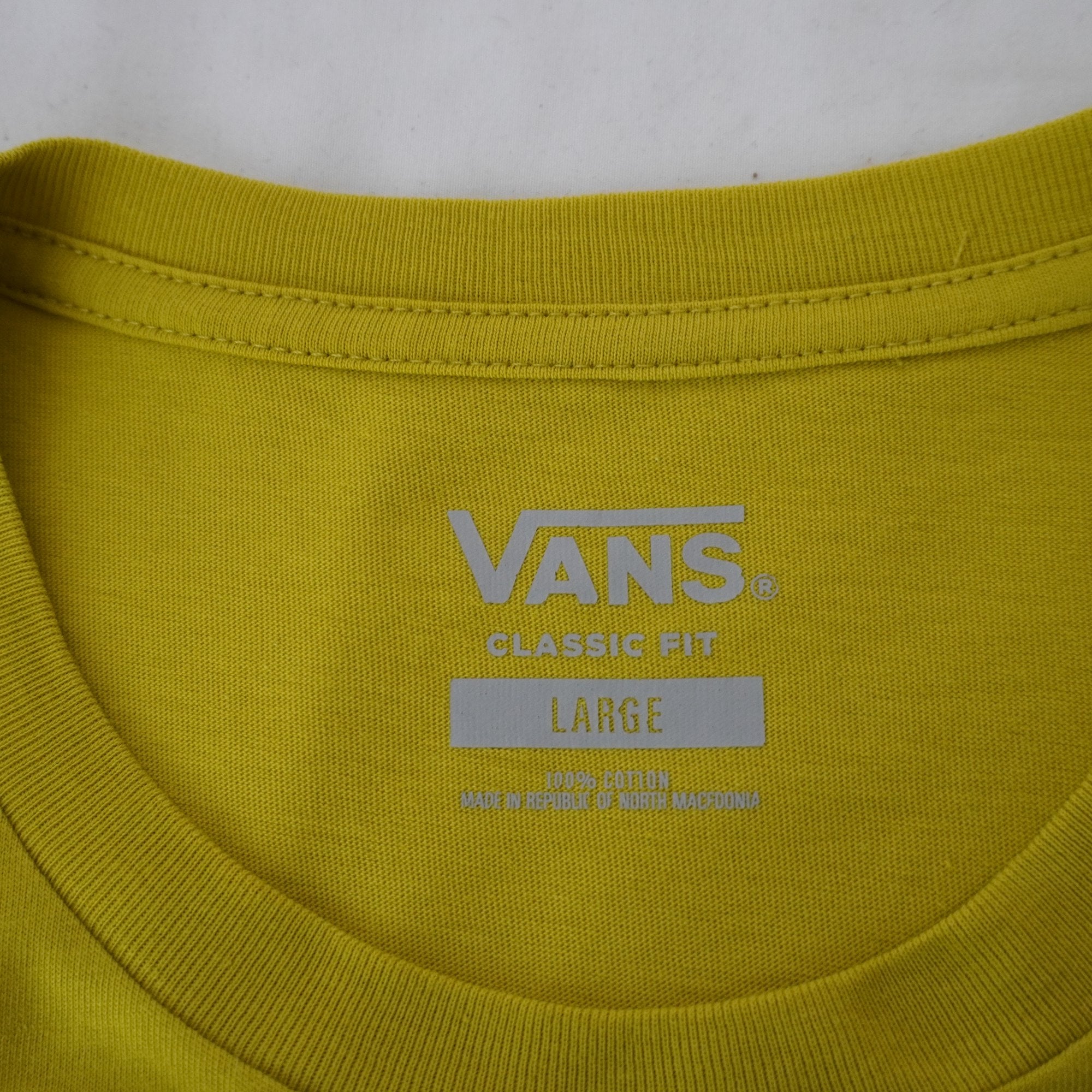Camiseta de Manga Corta Vans para Hombre Usada - Amarillo, L