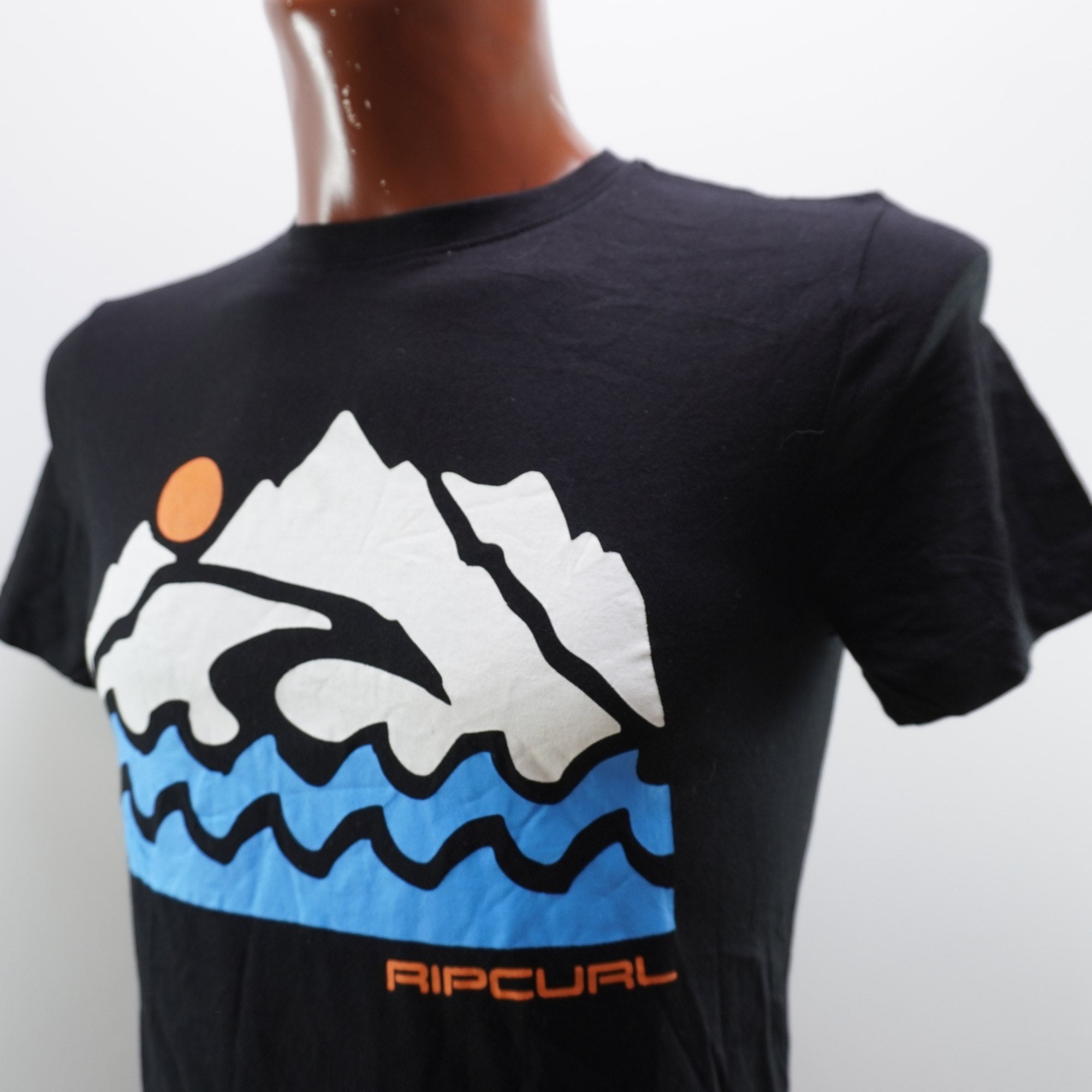 Camiseta de Manga Corta Rip Curl para Hombre - Negro, S (Usada en Muy Buen Estado)