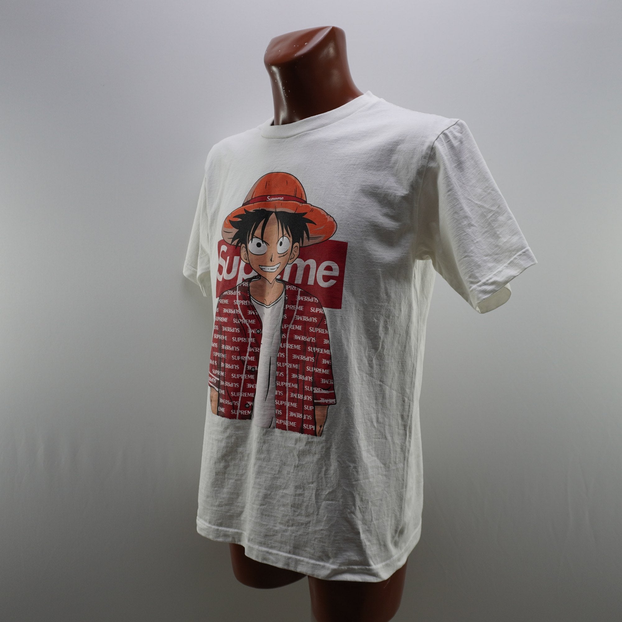 Camiseta de Manga Corta Supreme para Hombre Usada - Blanca, XL