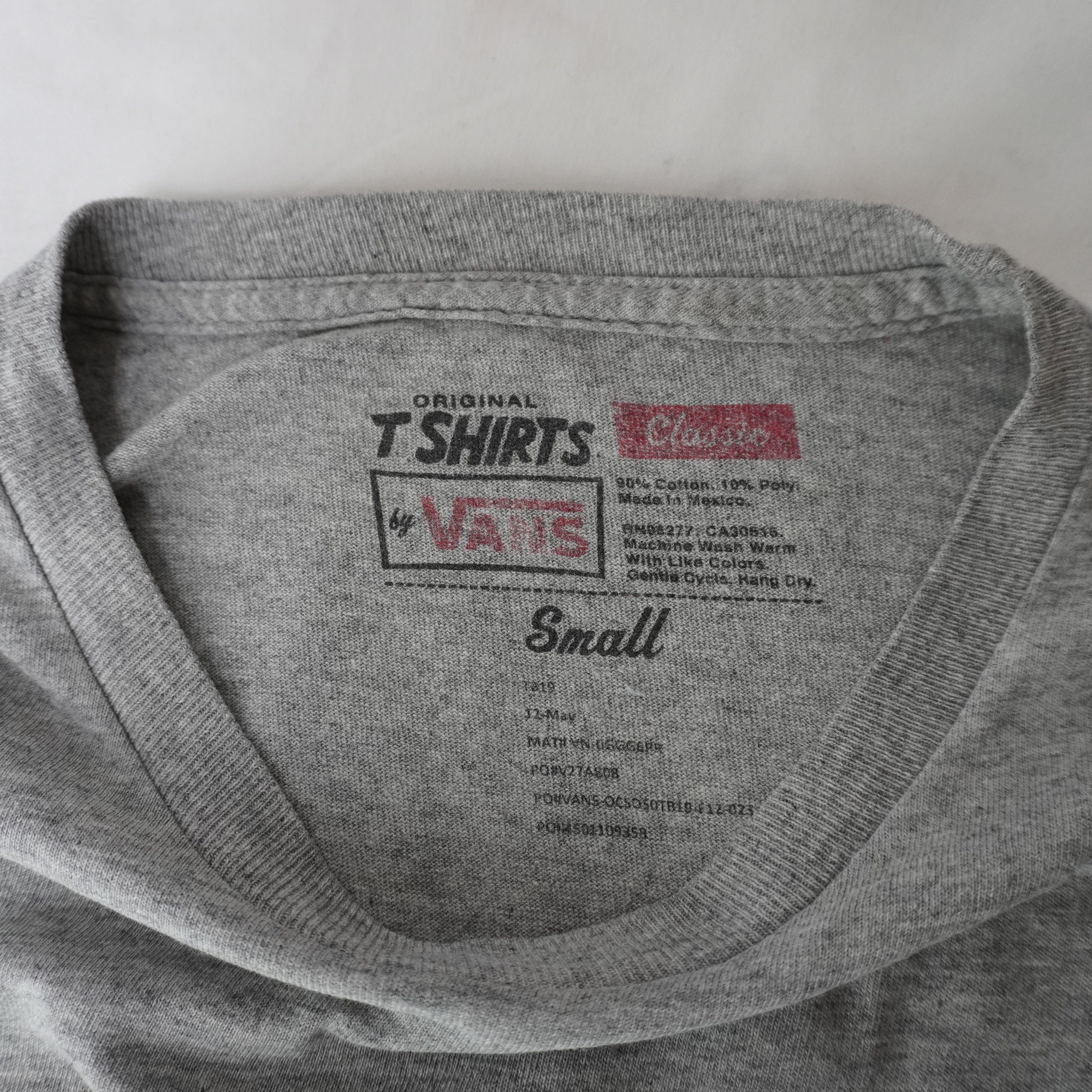 Camiseta de Manga Corta Vans para Hombre - Gris, S, Usada en Muy Buen Estado