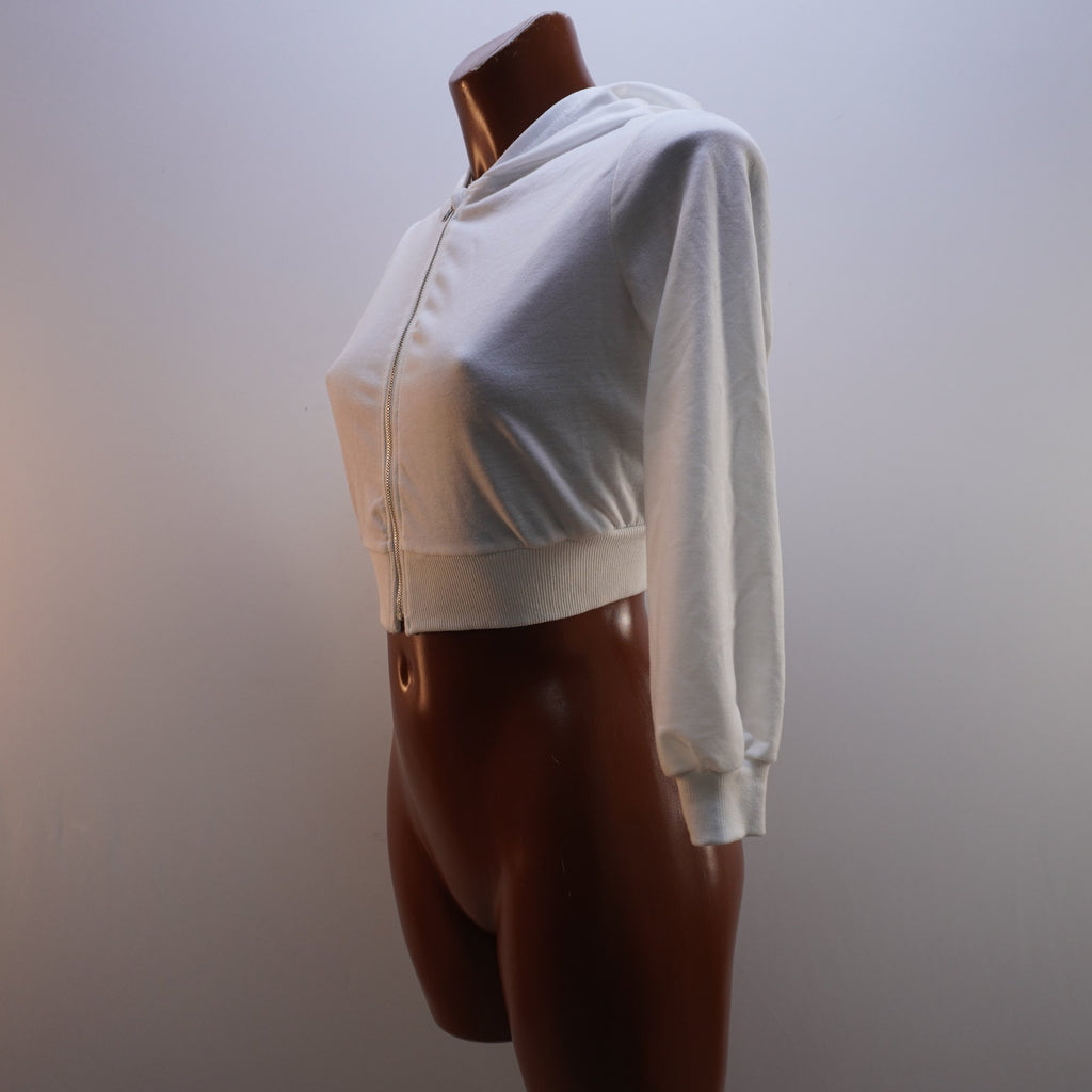 Sudadera con Capucha Italian Style para Mujer Usada - Blanca, XXS