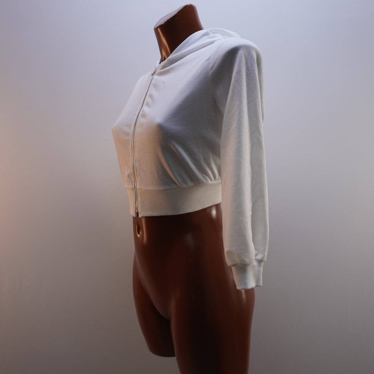 Sudadera con Capucha Italian Style para Mujer Usada - Blanca, XXS