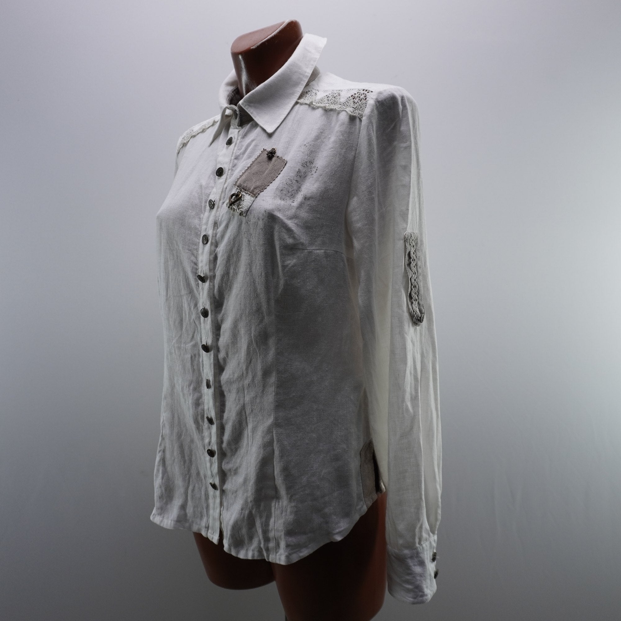 Camisa de Vestir Country Line para Mujer Usada - Blanca, L
