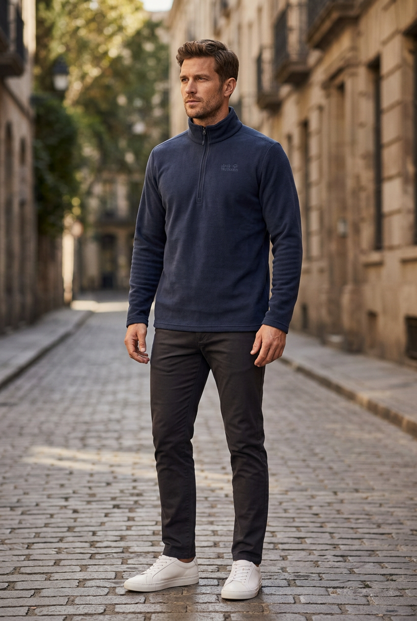 Gebrauchtes Jack Wolfskin Sweatshirt für Herren – Marineblau, L
