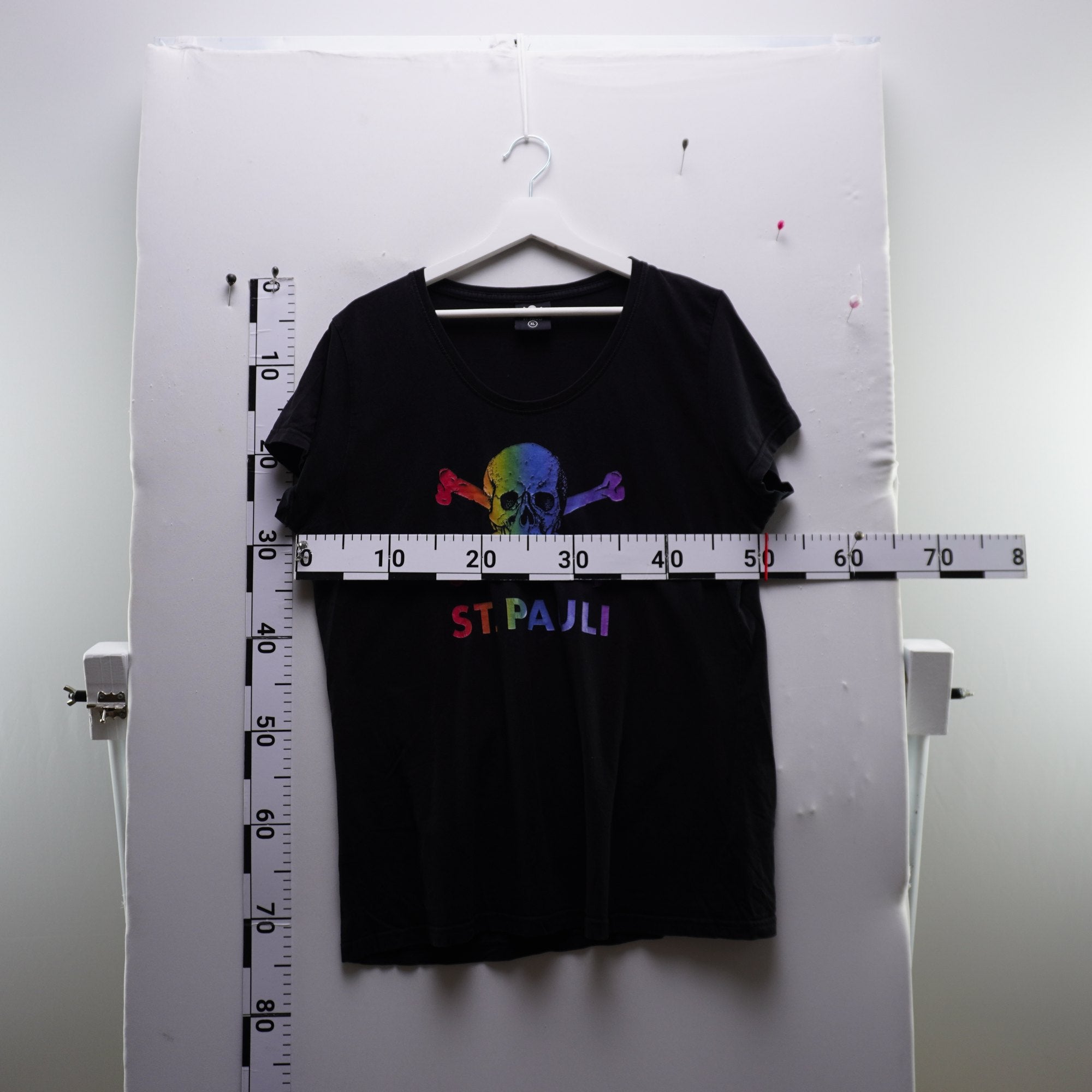 Camiseta de Manga Corta St. Pauli para Mujer - Negra, XL, Usada en Muy Buen Estado