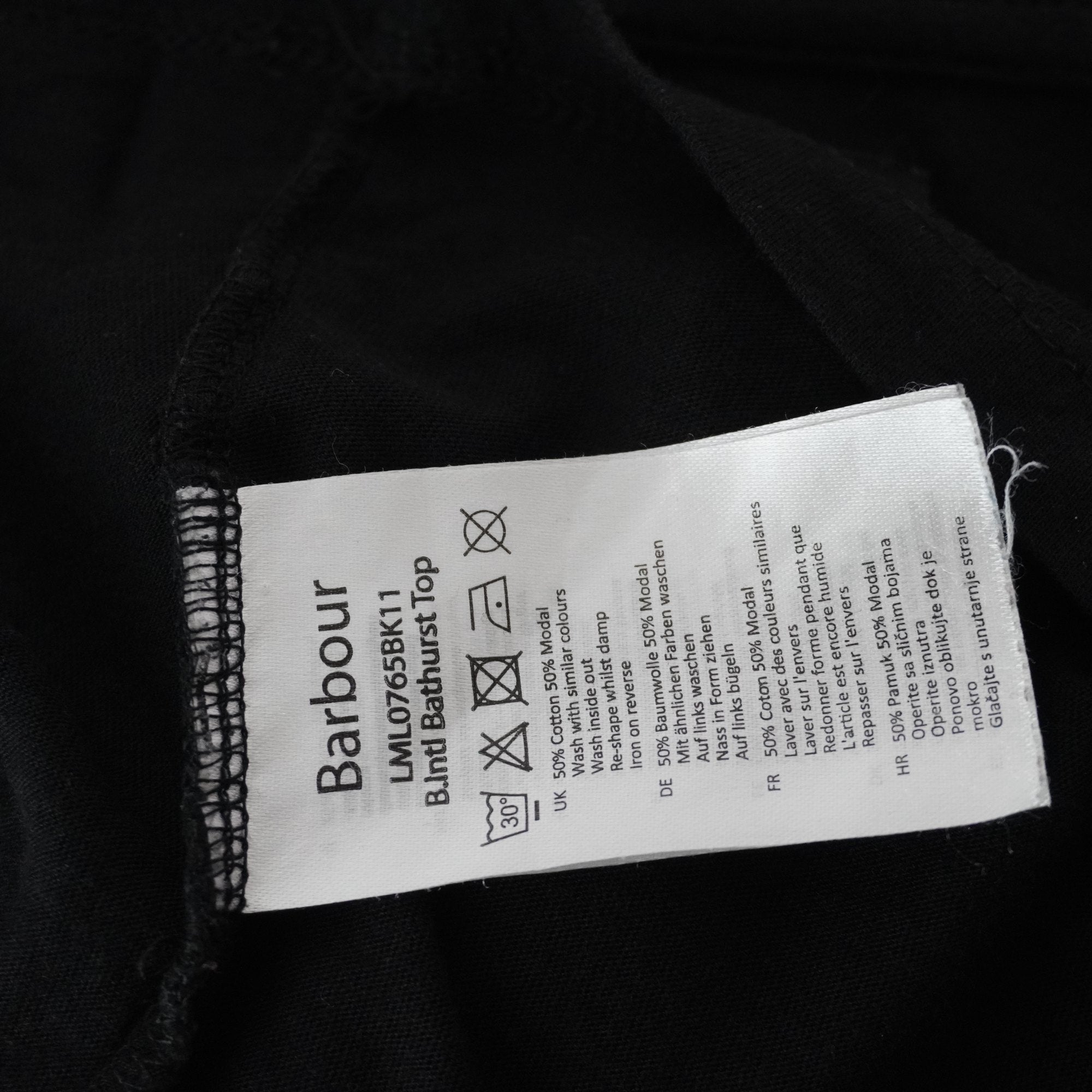 Camiseta Barbour para Mujer Usada - Negra, XL