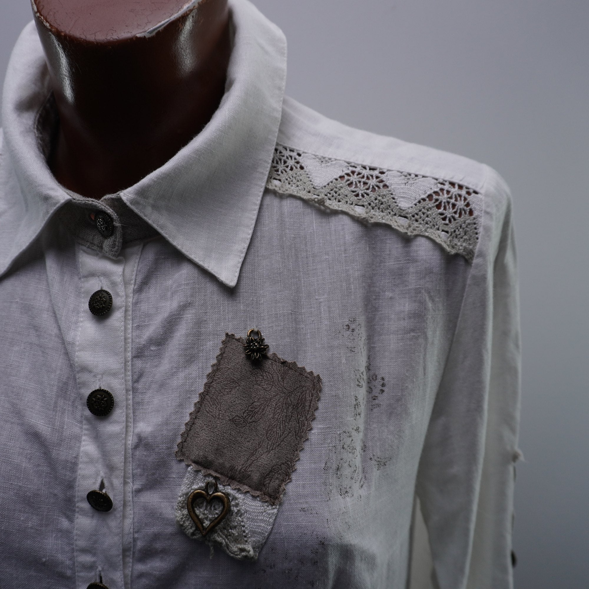 Camisa de Vestir Country Line para Mujer Usada - Blanca, L