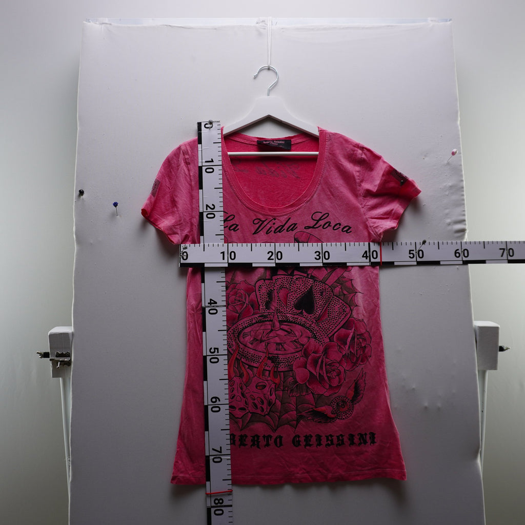 Camiseta de Manga Corta Roberto Geissine para Mujer - Rosa, XL - Usada en Muy Buen Estado