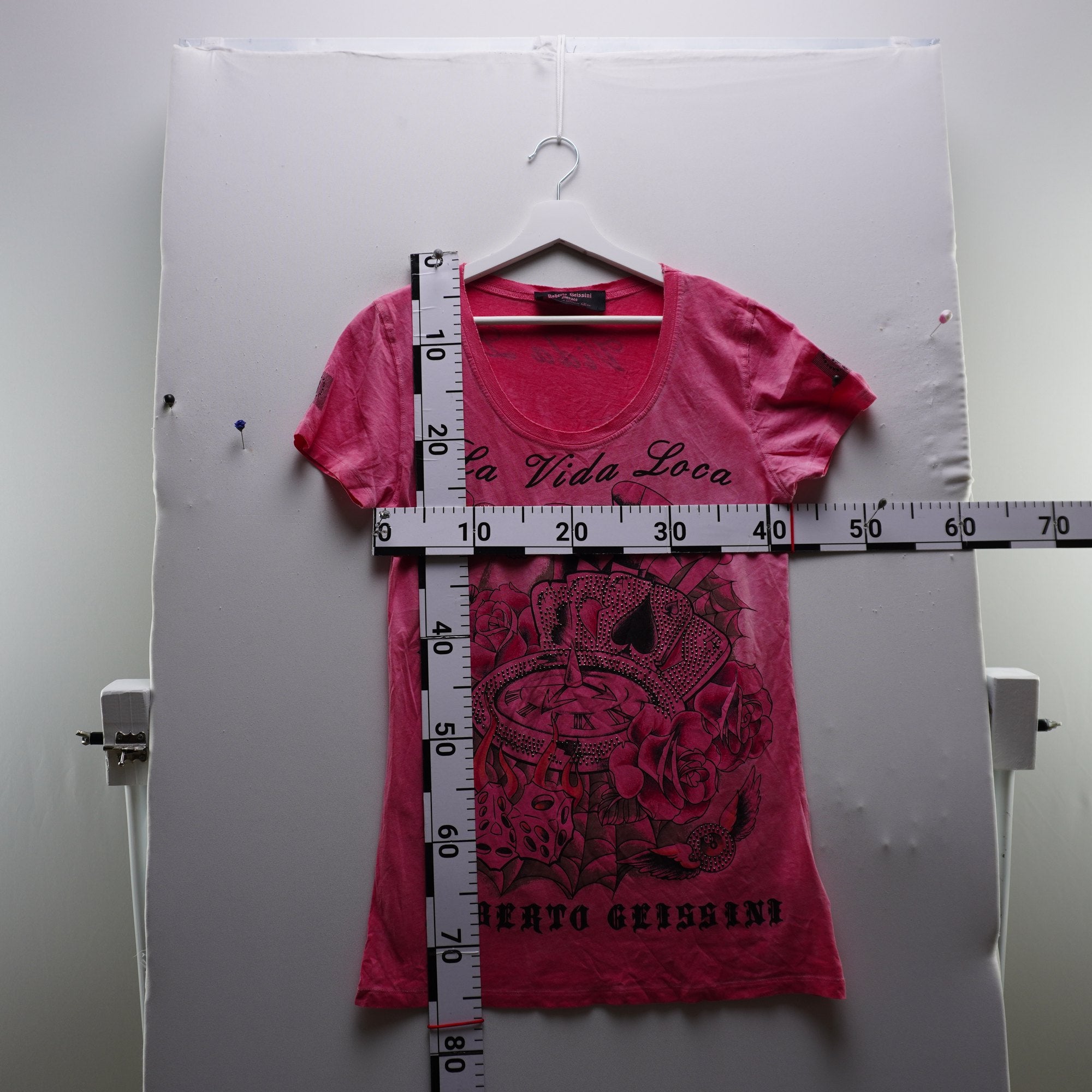 Camiseta de Manga Corta Roberto Geissine para Mujer - Rosa, XL - Usada en Muy Buen Estado