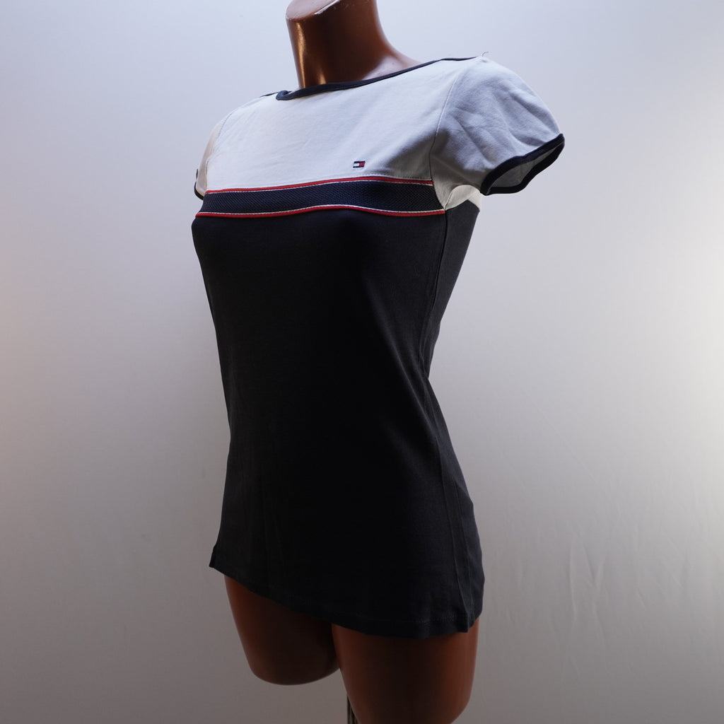 Camiseta de Manga Corta Tommy Hilfiger para Mujer Usada - Azul Marino, L