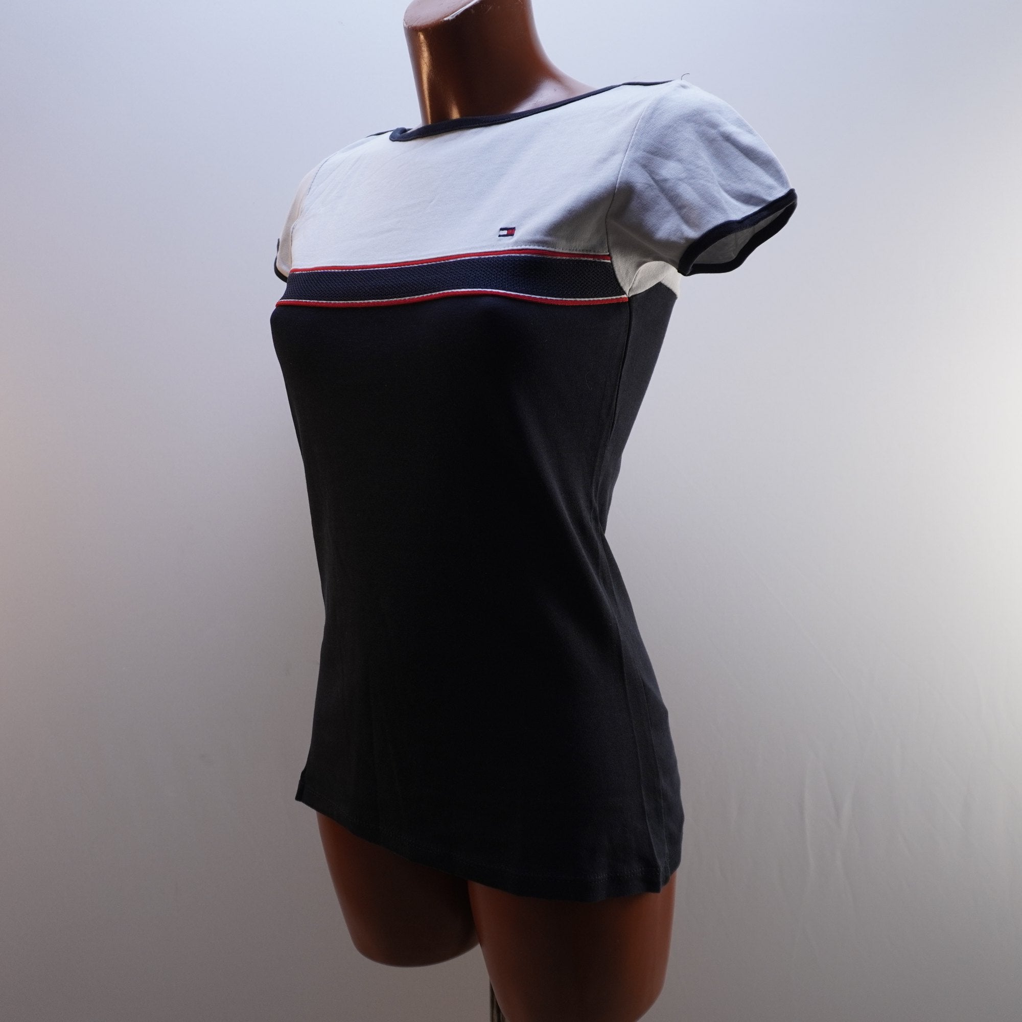 Camiseta de Manga Corta Tommy Hilfiger para Mujer Usada - Azul Marino, L