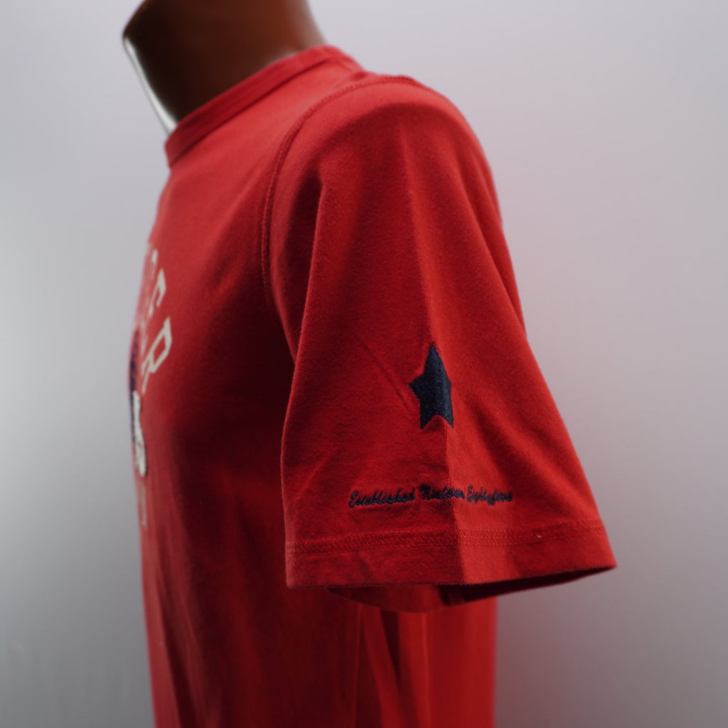 Camiseta de Manga Corta Tommy Hilfiger para Hombre - Roja, L, Usada en Muy Buen Estado