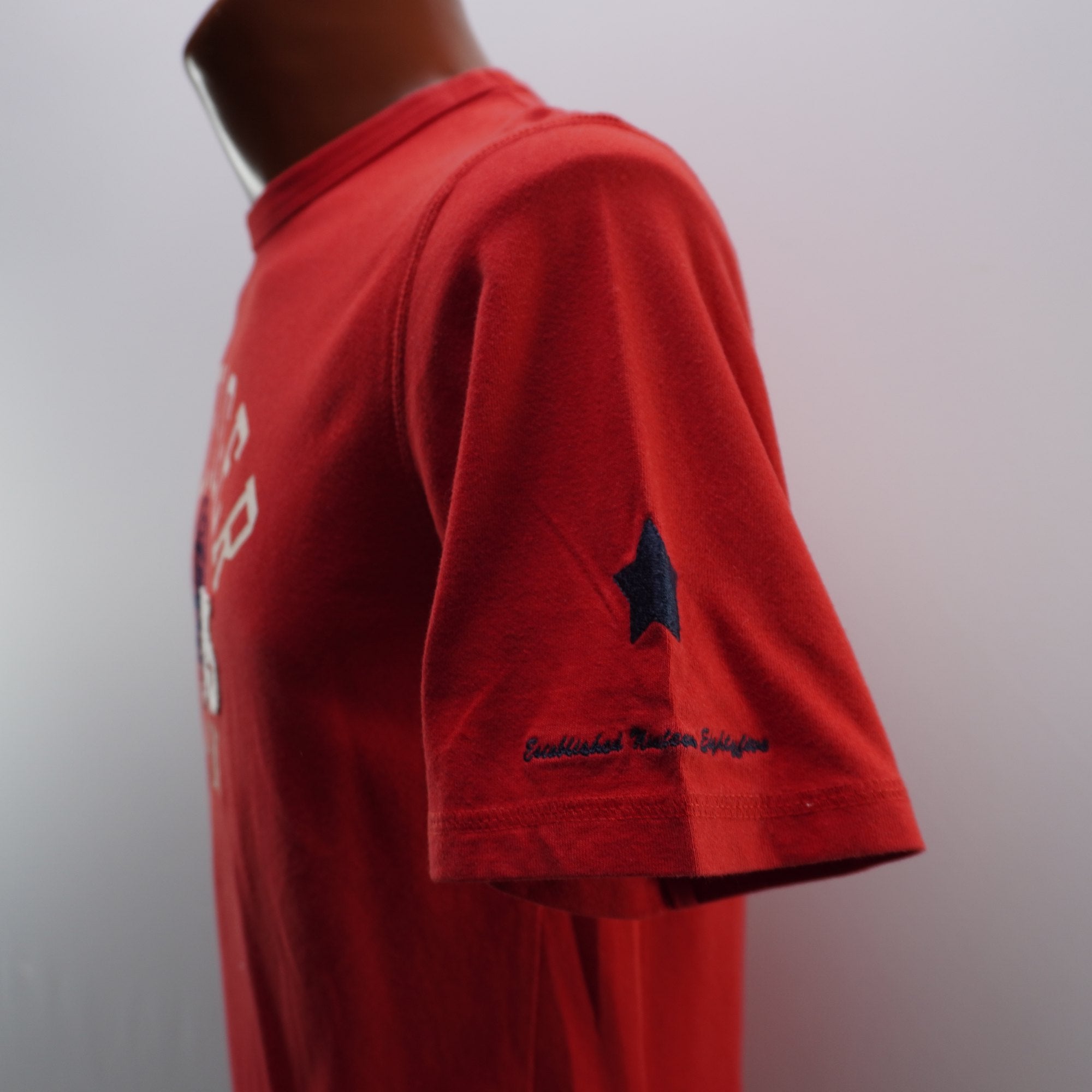Camiseta de Manga Corta Tommy Hilfiger para Hombre - Roja, L, Usada en Muy Buen Estado