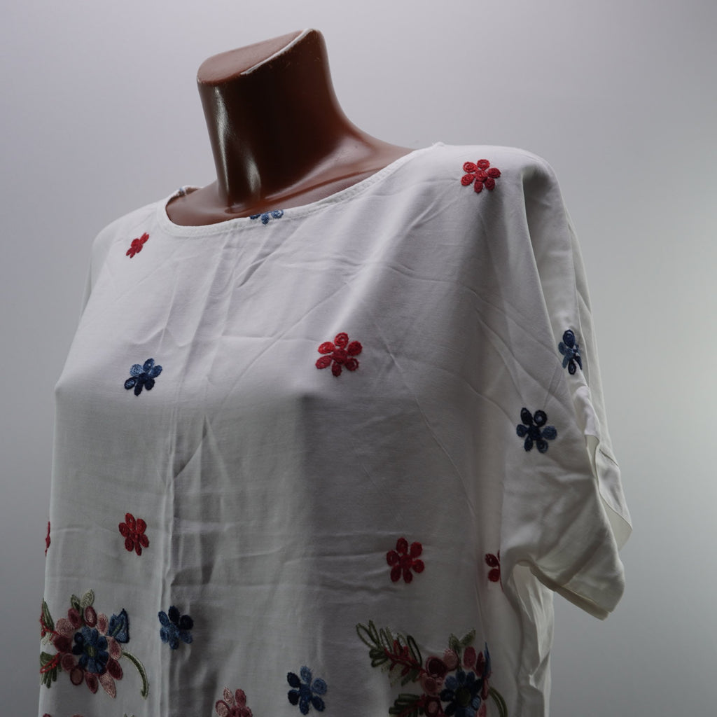 Camiseta de Manga Corta Italian Style para Mujer - Blanco, L, Usada en Muy Buen Estado