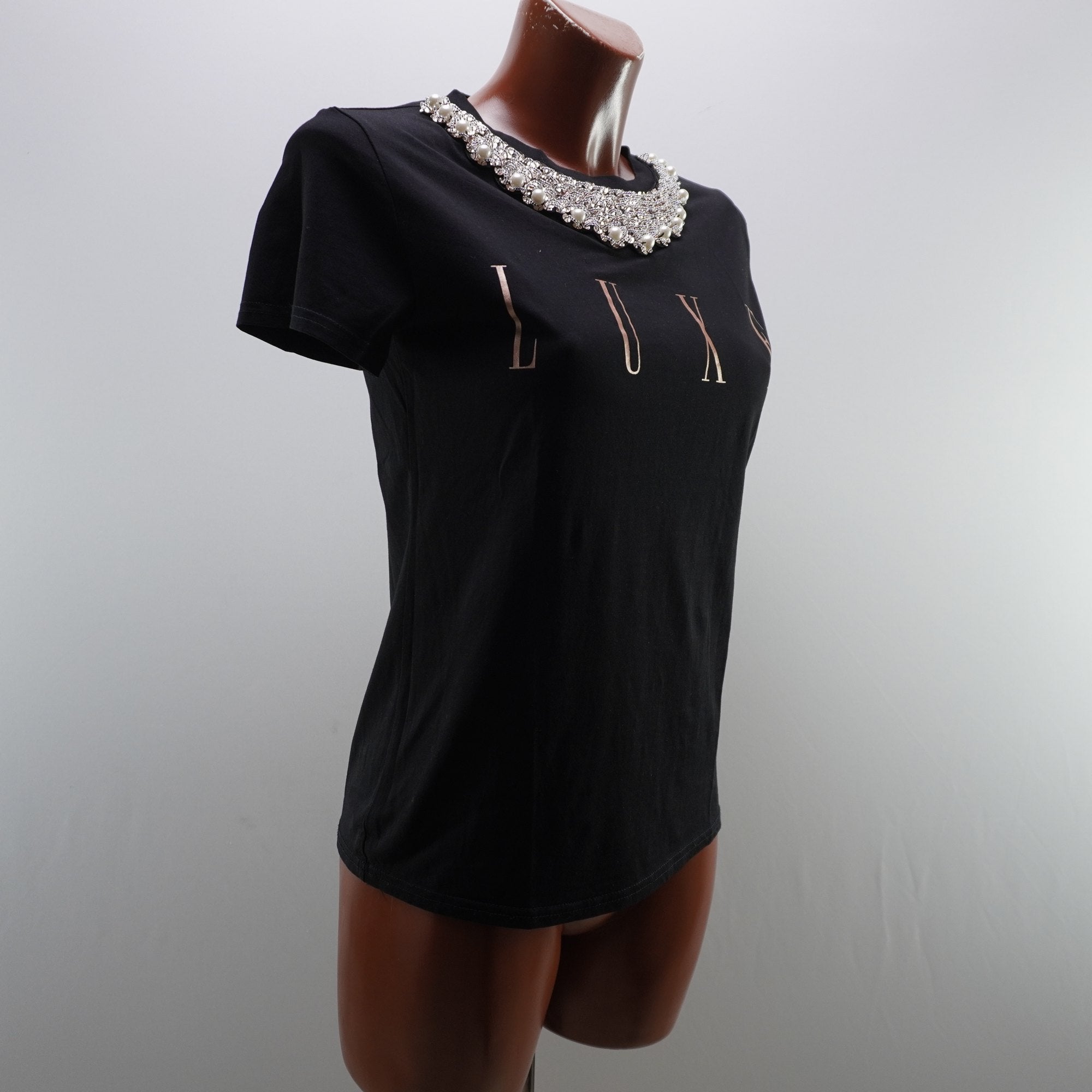 Camiseta de Manga Corta Jean Lozis para Mujer Usada - Negra, M