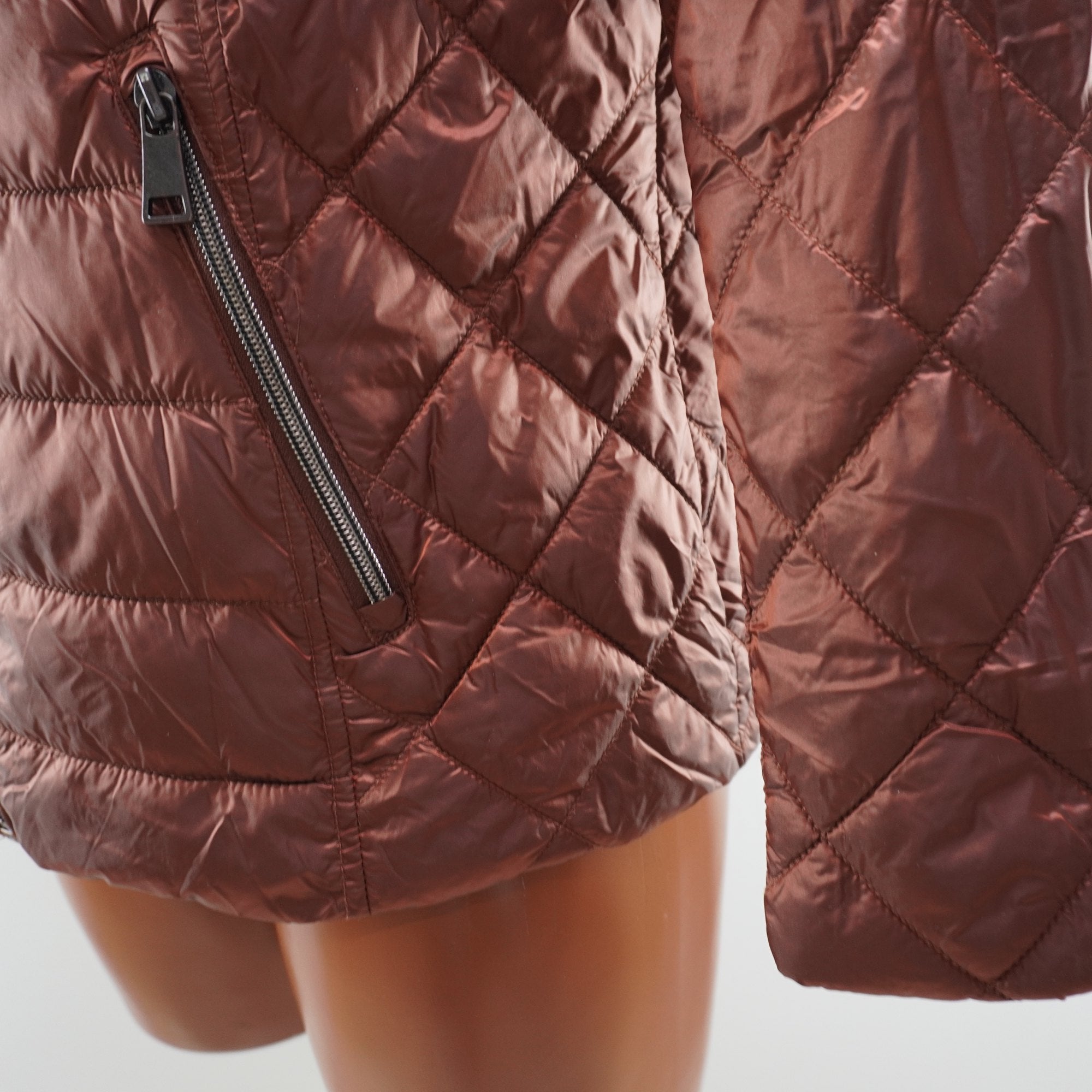 Chaqueta Acolchada Punto Roma para Mujer Usada - Marrón, S