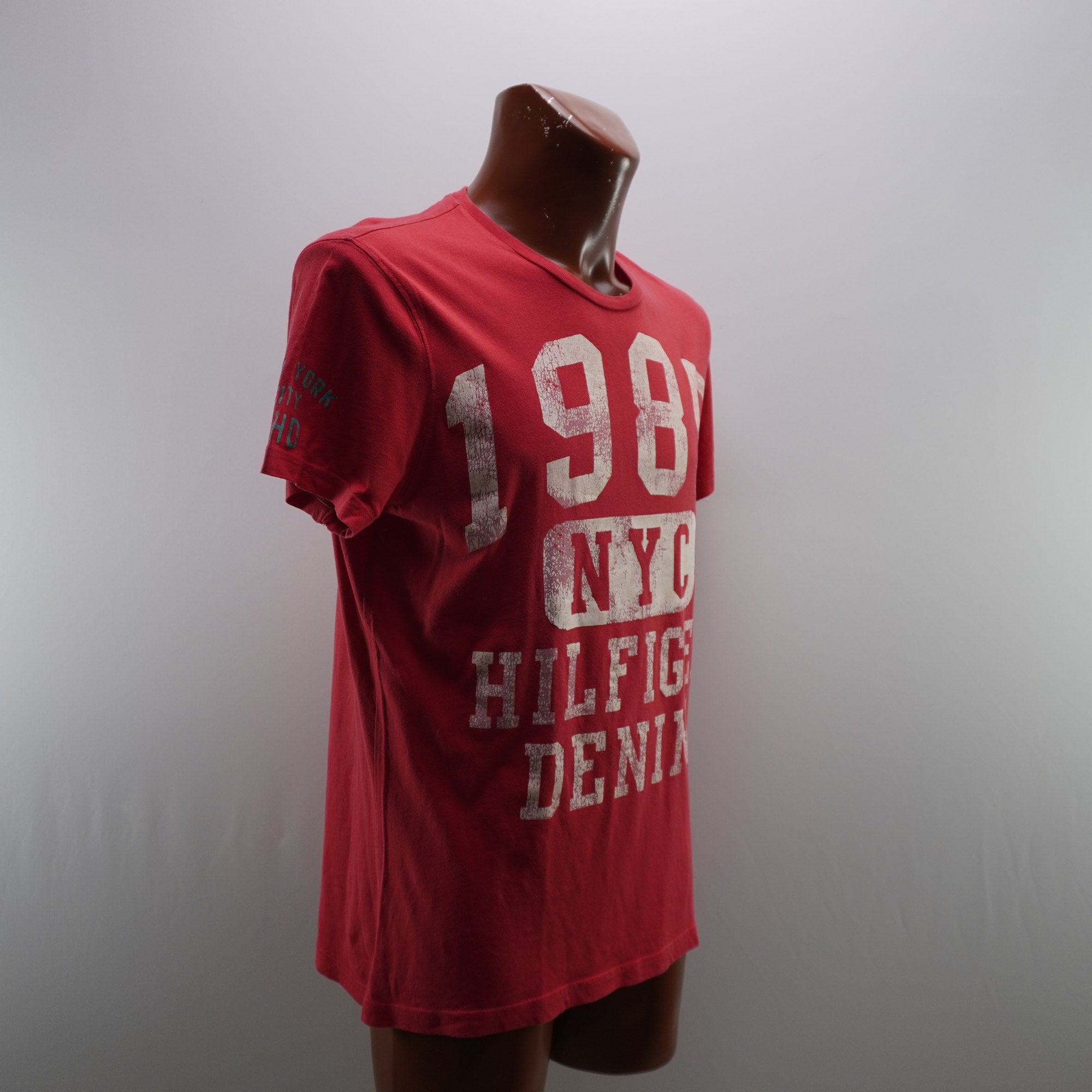 Camiseta de Manga Corta Tommy Hilfiger para Hombre Usada - Roja, L