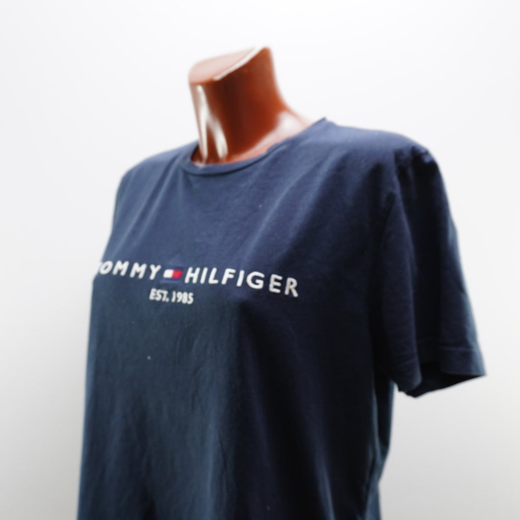Camiseta de Manga Corta Tommy Hilfiger para Mujer Usada - Azul Marino, L