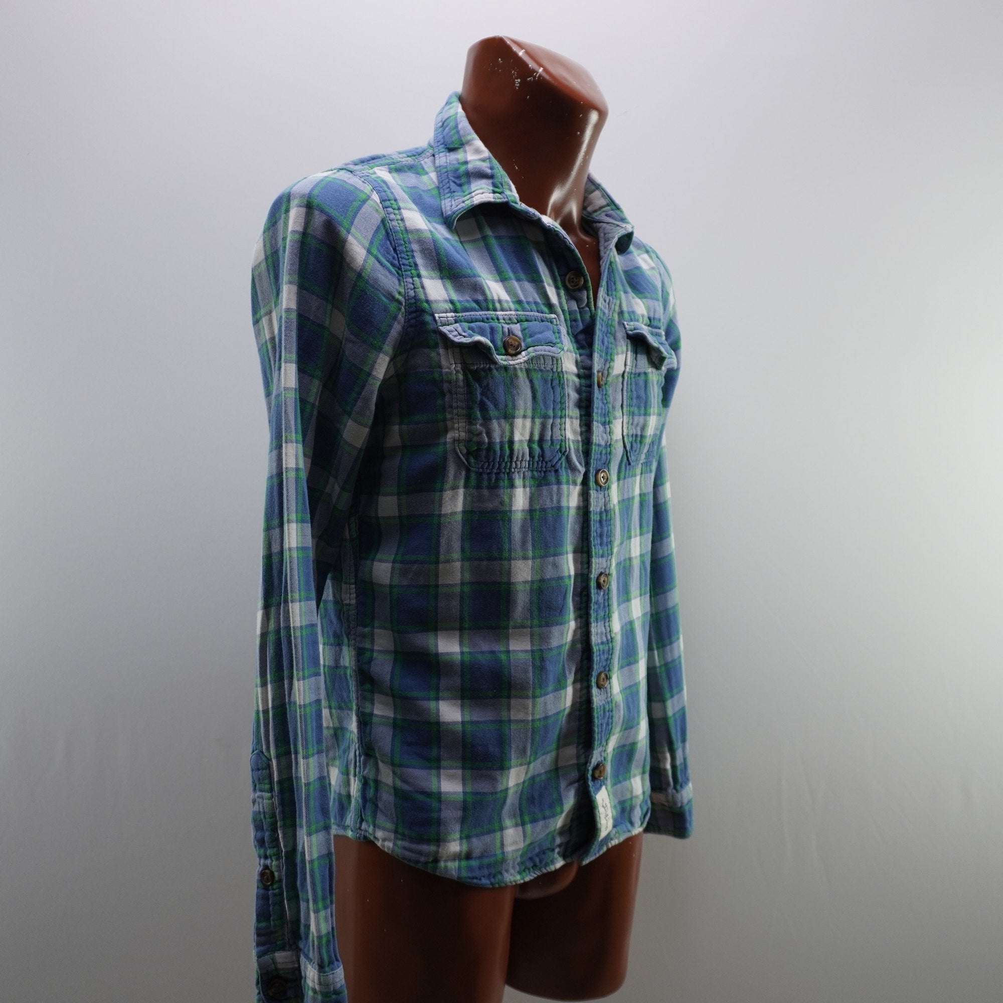 Camisa Abercrombie & Fitch para Hombre Usada - Verde a Cuadros, Largo