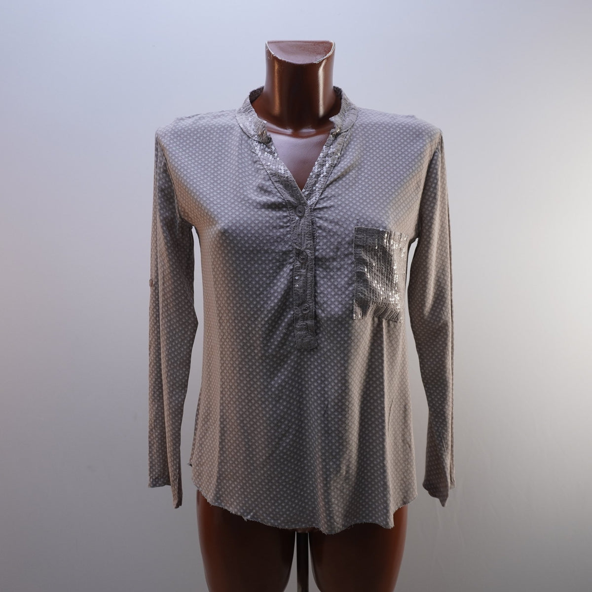 Camisa Henley Italian Style para Mujer Usada - Gris, M