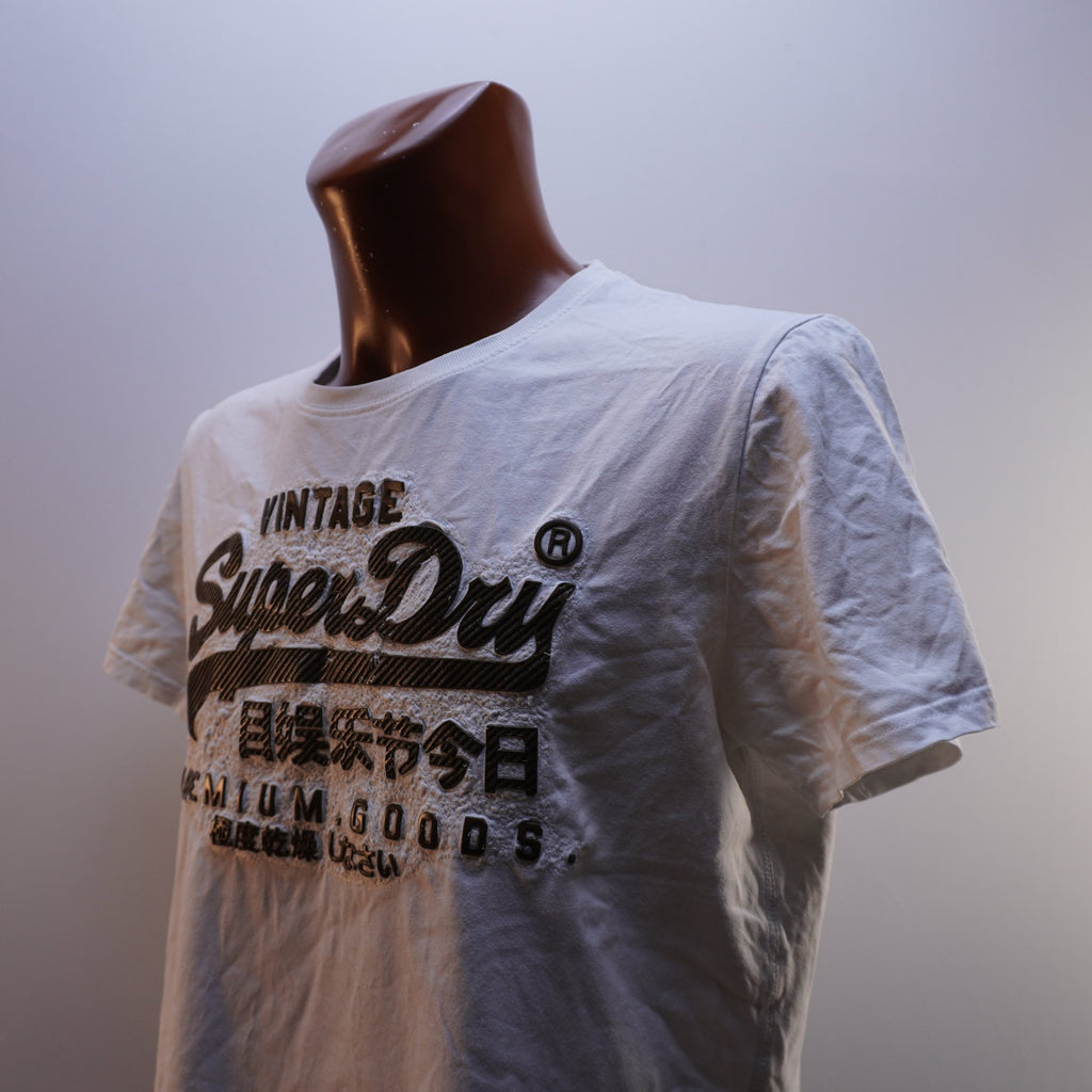 Camiseta de Manga Corta Superdry para Hombre Usada - Blanca, XXL