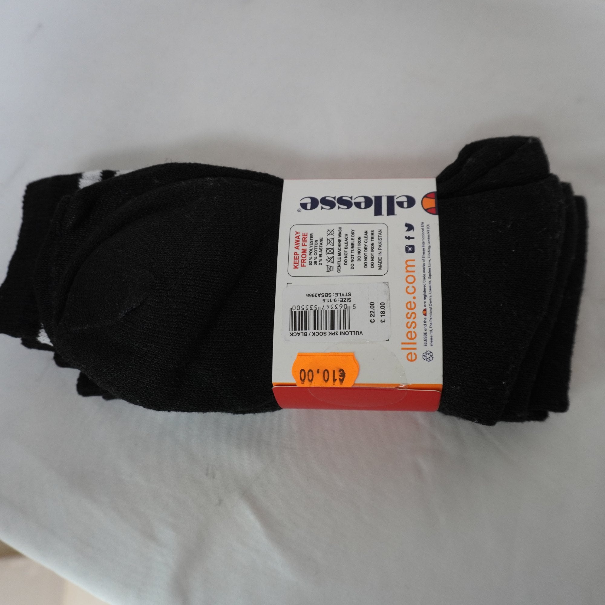 Calcetines Ellesse para Hombre Usados - Negros, Algodón