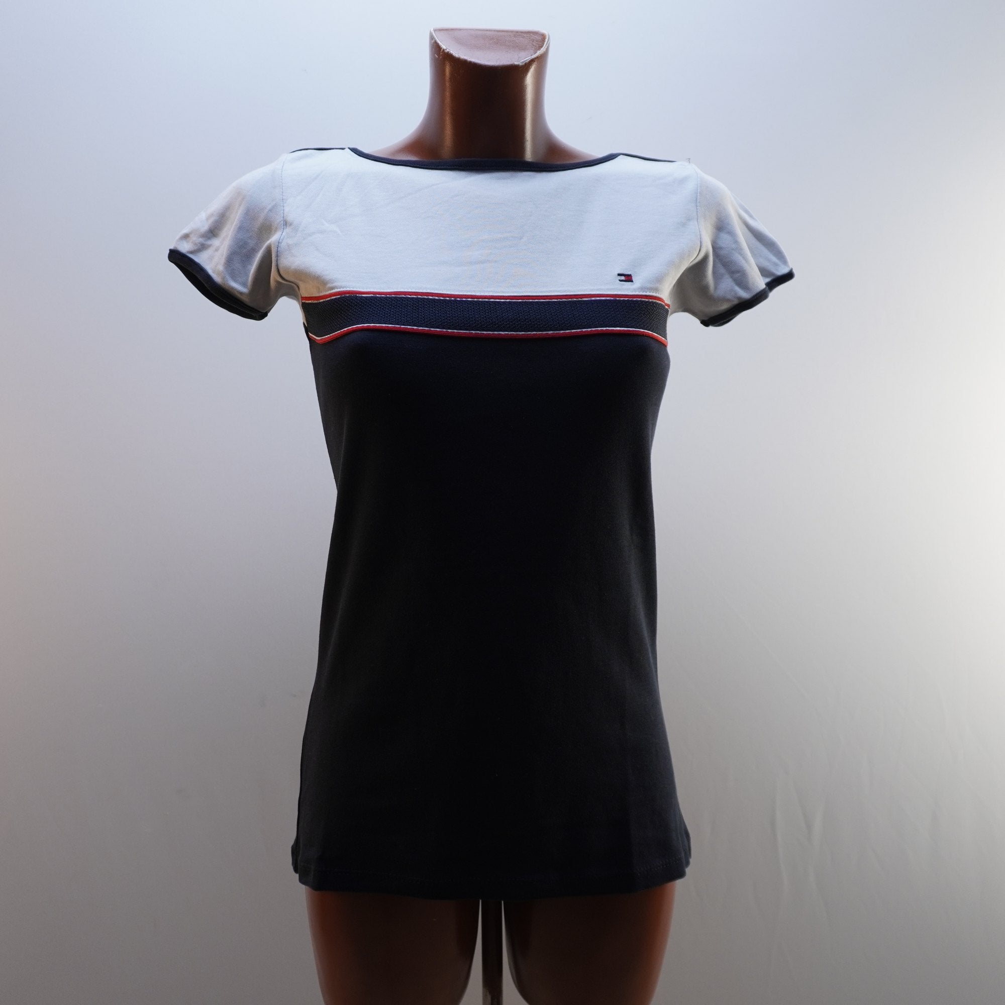 Camiseta de Manga Corta Tommy Hilfiger para Mujer Usada - Azul Marino, L