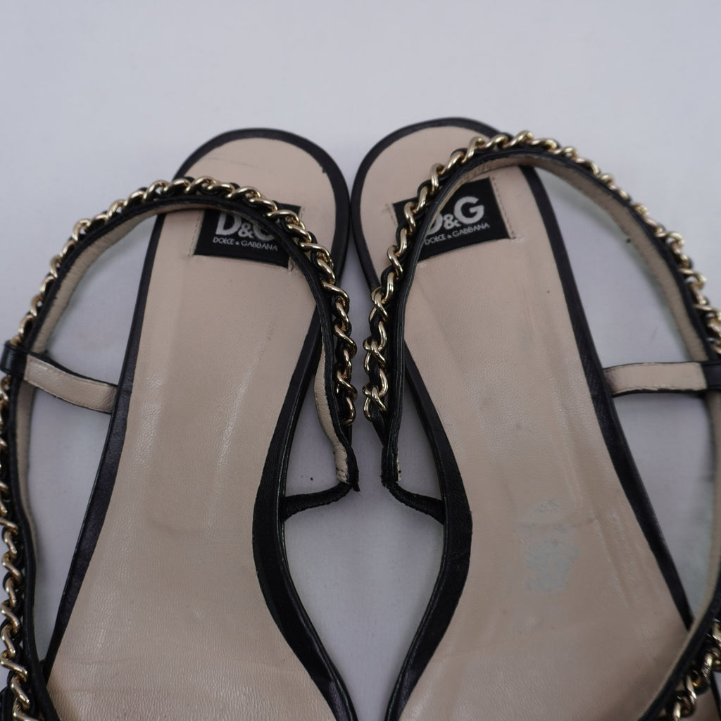 Sandalias Dolce & Gabbana para Mujer - Negro, Talla 38, Usadas en Muy Buen Estado