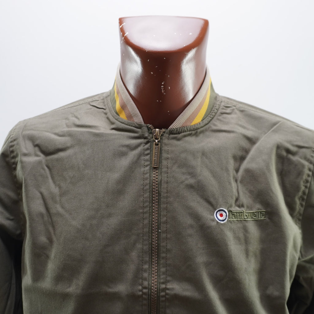 Chaqueta Bomber Lambretta para Hombre Usada - Beige y Marrón, M