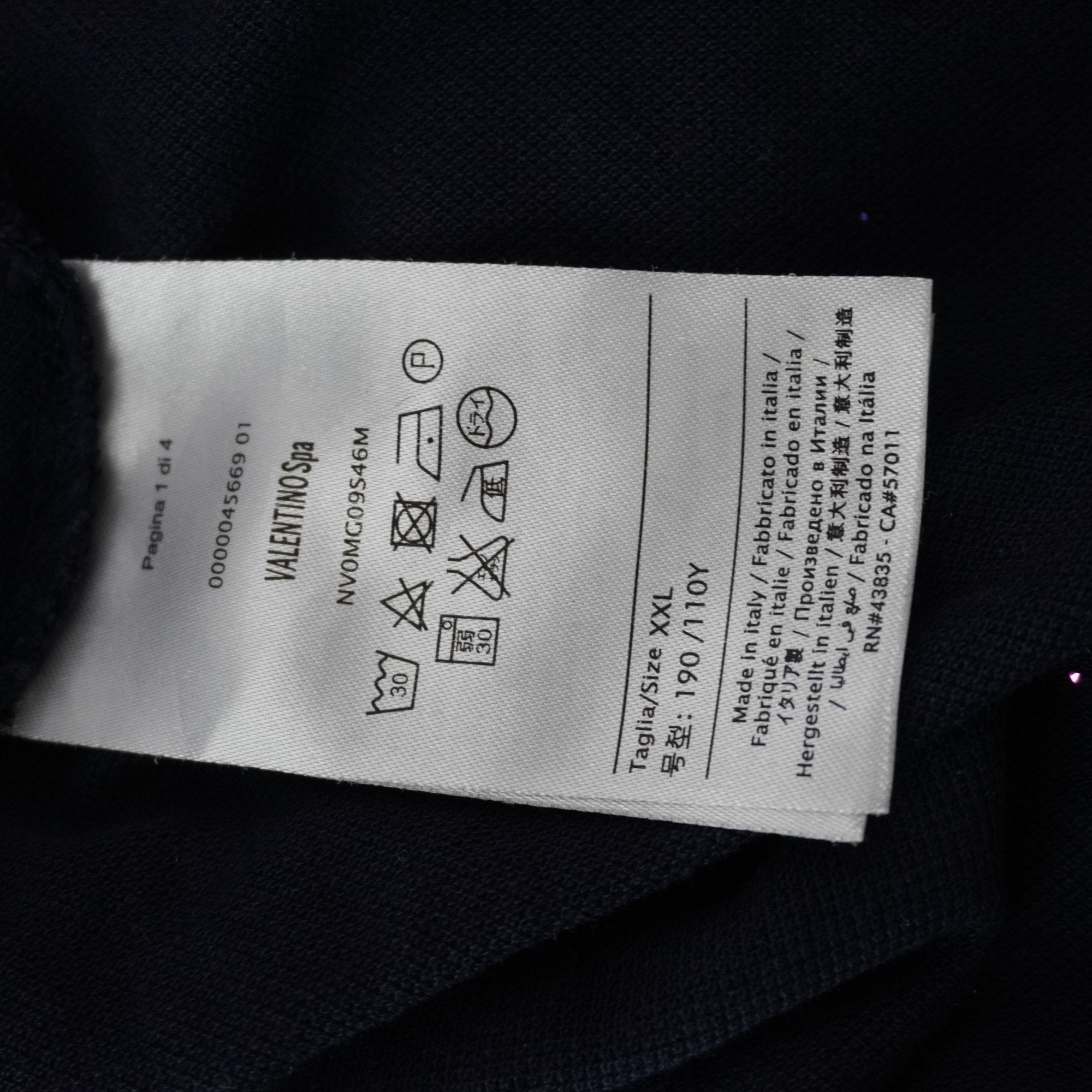 Camiseta de Manga Corta Valentino para Hombre Usada - Azul Marino, XXL