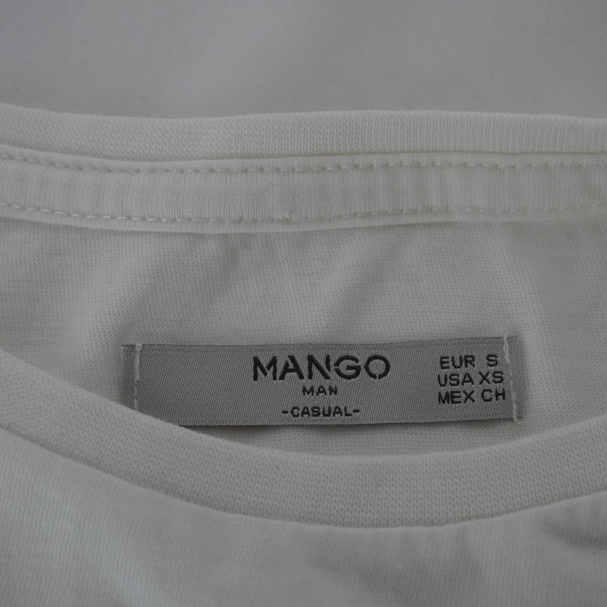 Camiseta de Manga Corta Mango para Hombre Usada - Blanca, S