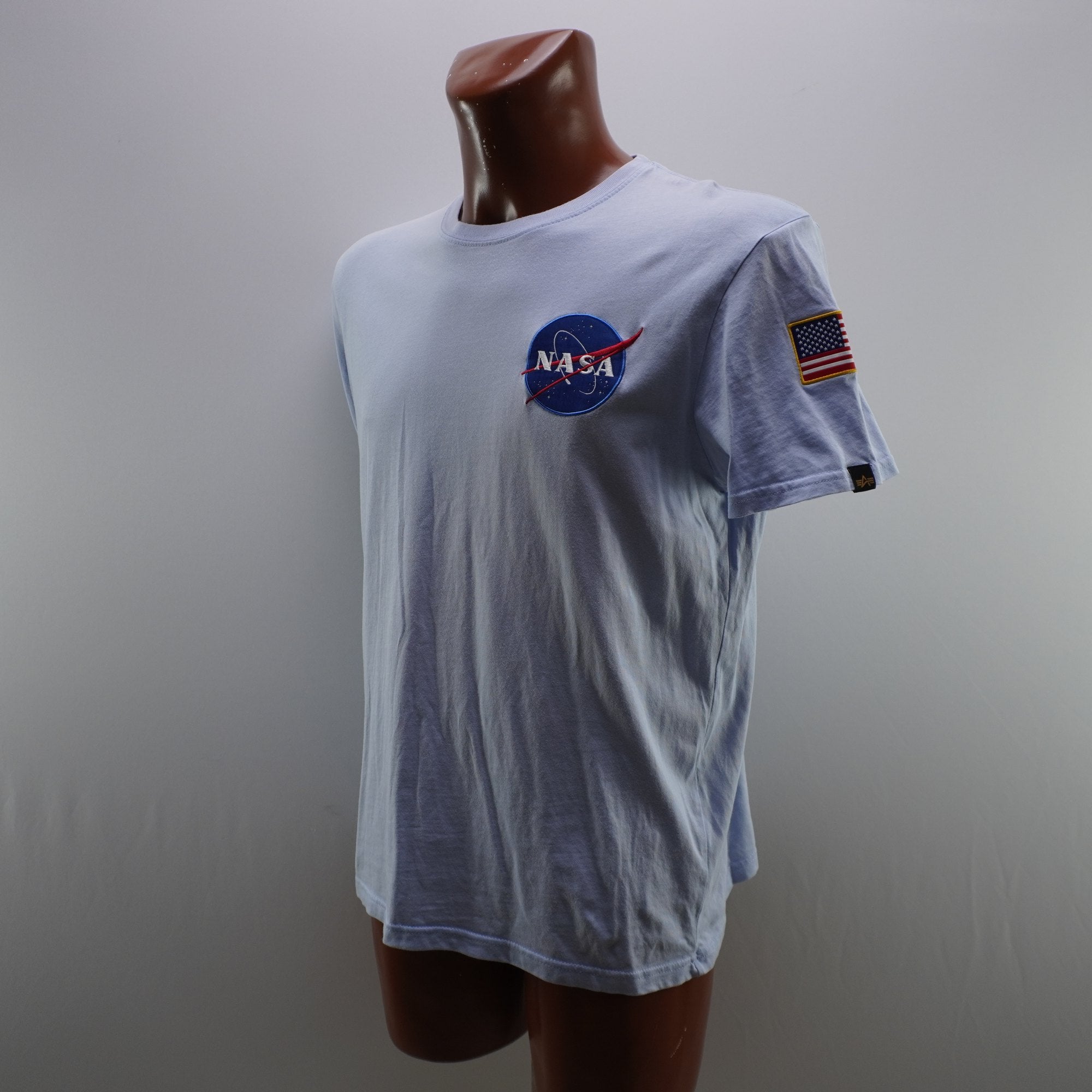 Camiseta de Manga Corta Alpha Industries para Mujer Usada - Azul, L