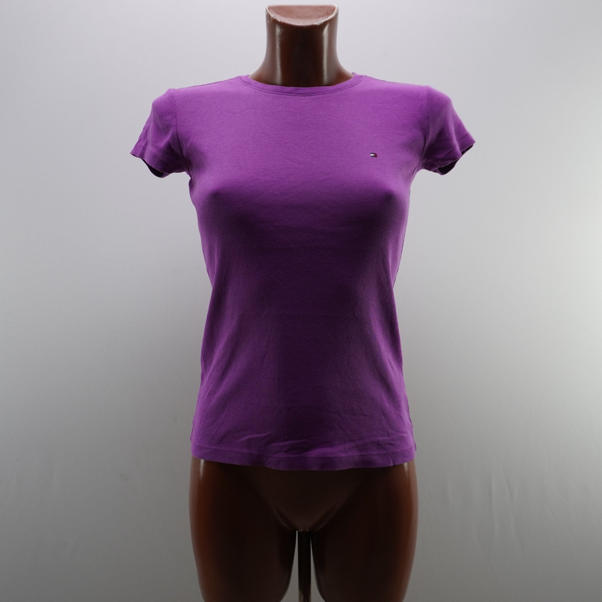 Camiseta de Manga Corta Tommy Hilfiger para Mujer Usada - Púrpura, S
