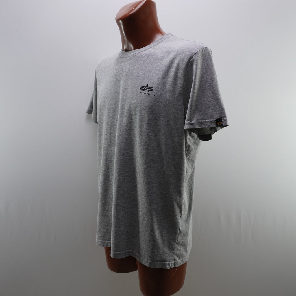 Camiseta de Manga Corta Alpha Industries para Hombre - Gris, XL, Usada en Muy Buen Estado