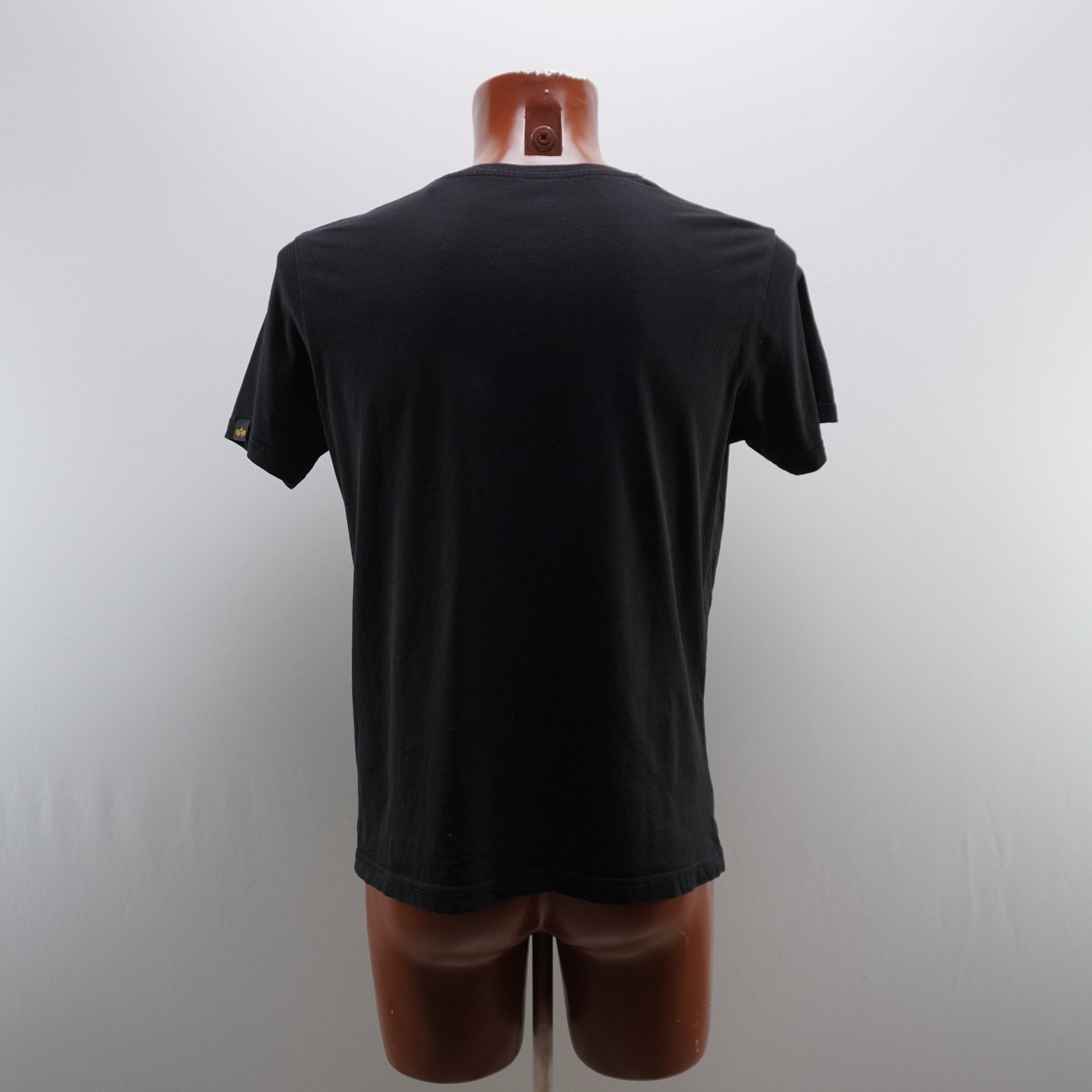Camiseta de Manga Corta Alpha Industries para Hombre Usada - Negra, Mediana