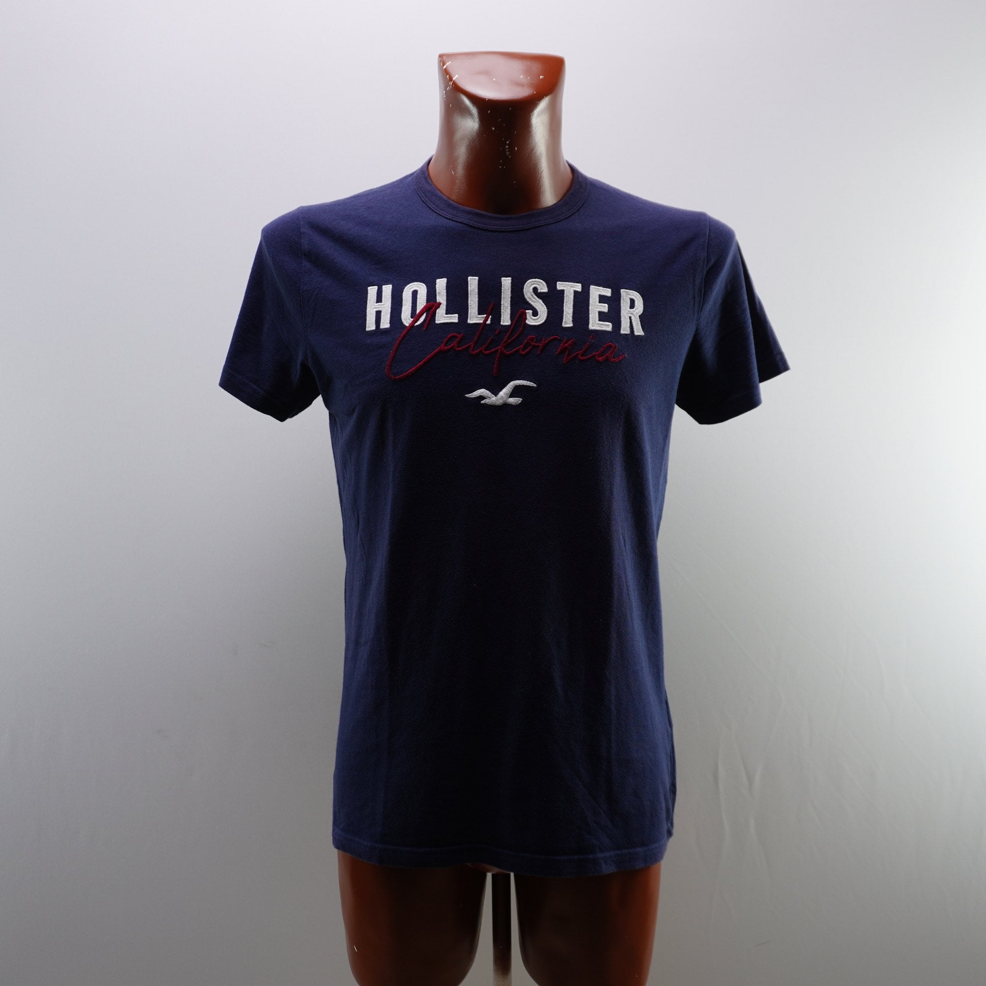 Camiseta de Manga Corta Hollister para Hombre Usada - Azul Marino, S