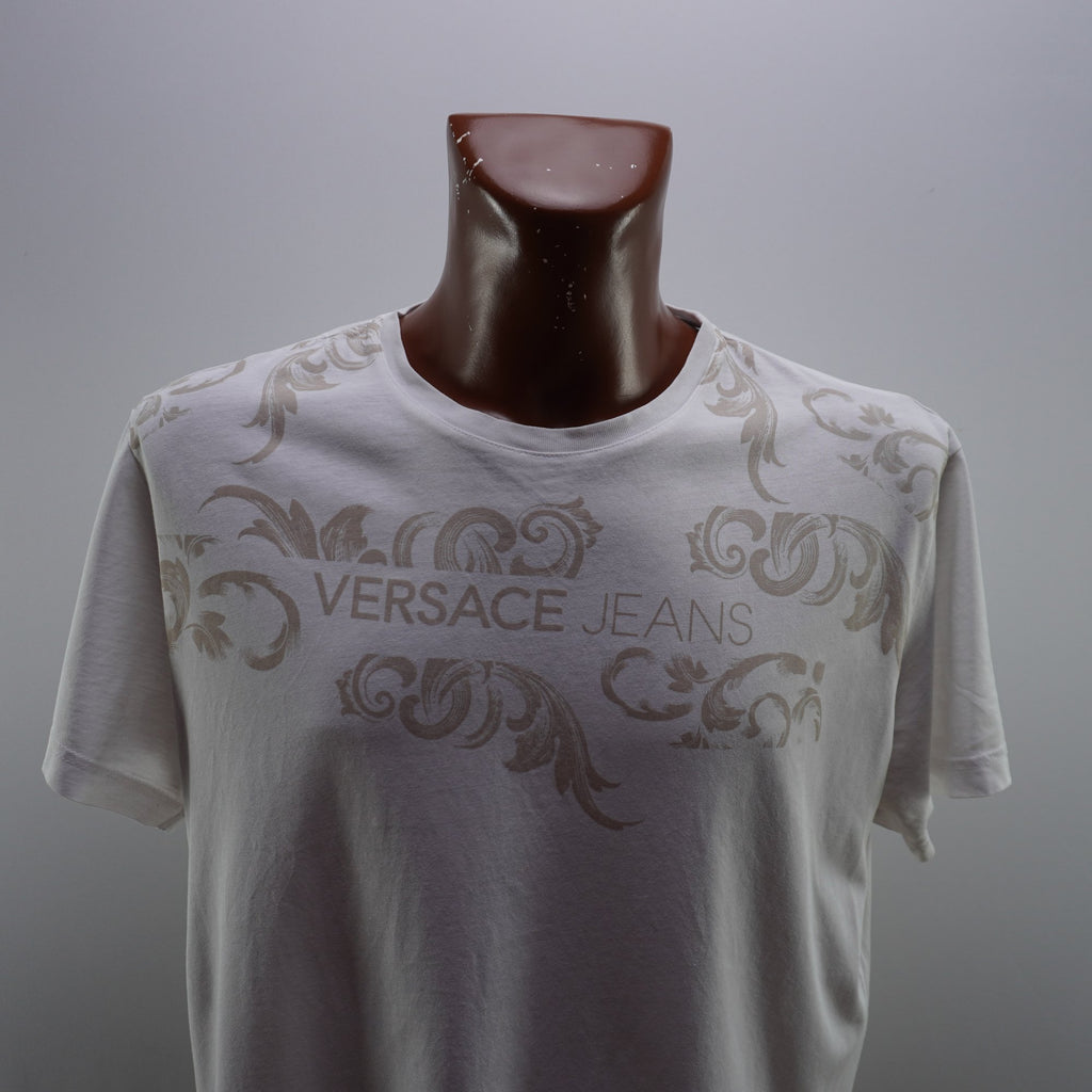 Camiseta de Manga Corta Versace para Hombre - Blanco, XXL, Usada en Muy Buen Estado