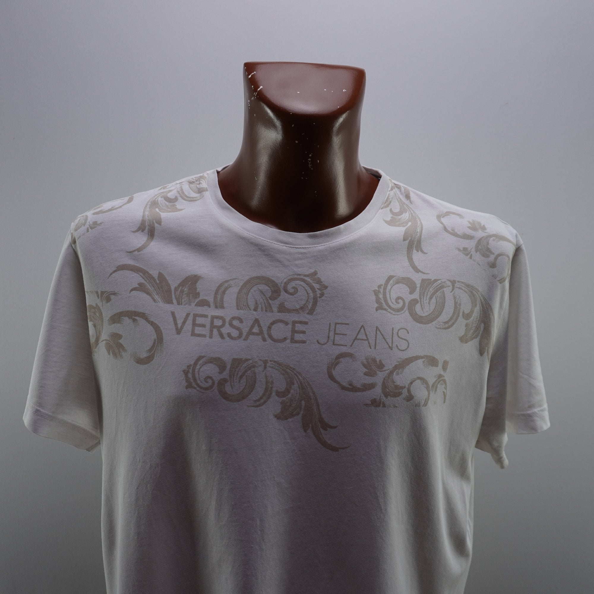 Camiseta de Manga Corta Versace para Hombre - Blanco, XXL, Usada en Muy Buen Estado