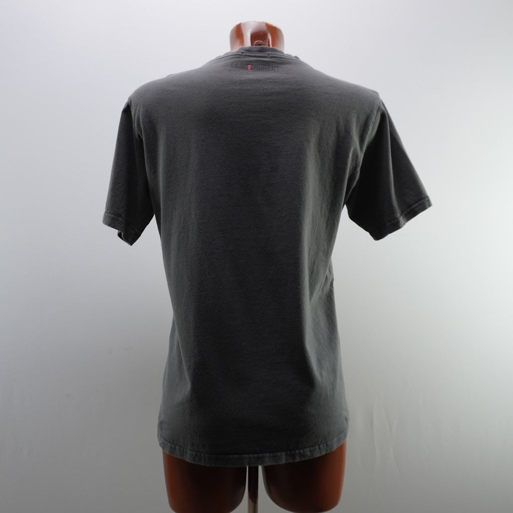 Camiseta de Manga Corta Yves Saint Laurent para Mujer - Gris, M, Usada en Muy Buen Estado