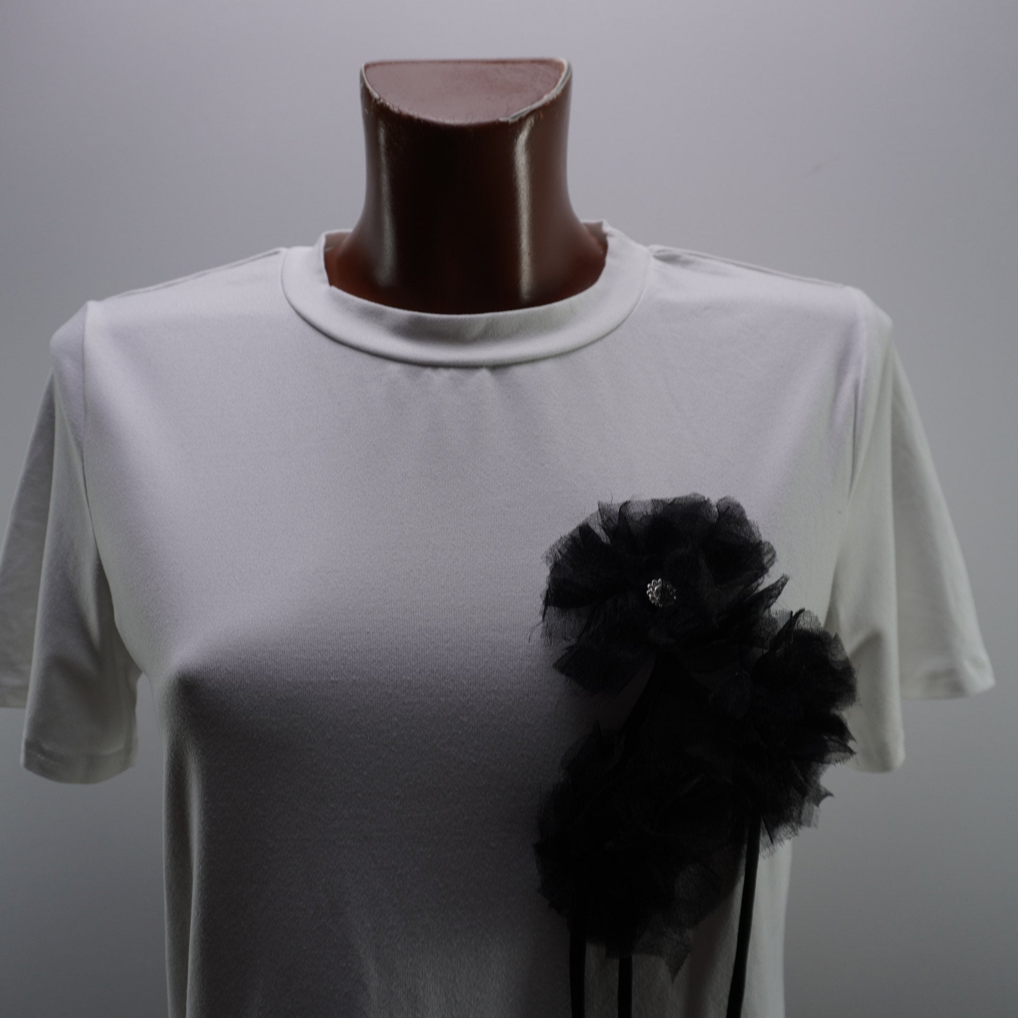 Camiseta de Manga Corta Italian Style para Mujer Usada - Blanca, S