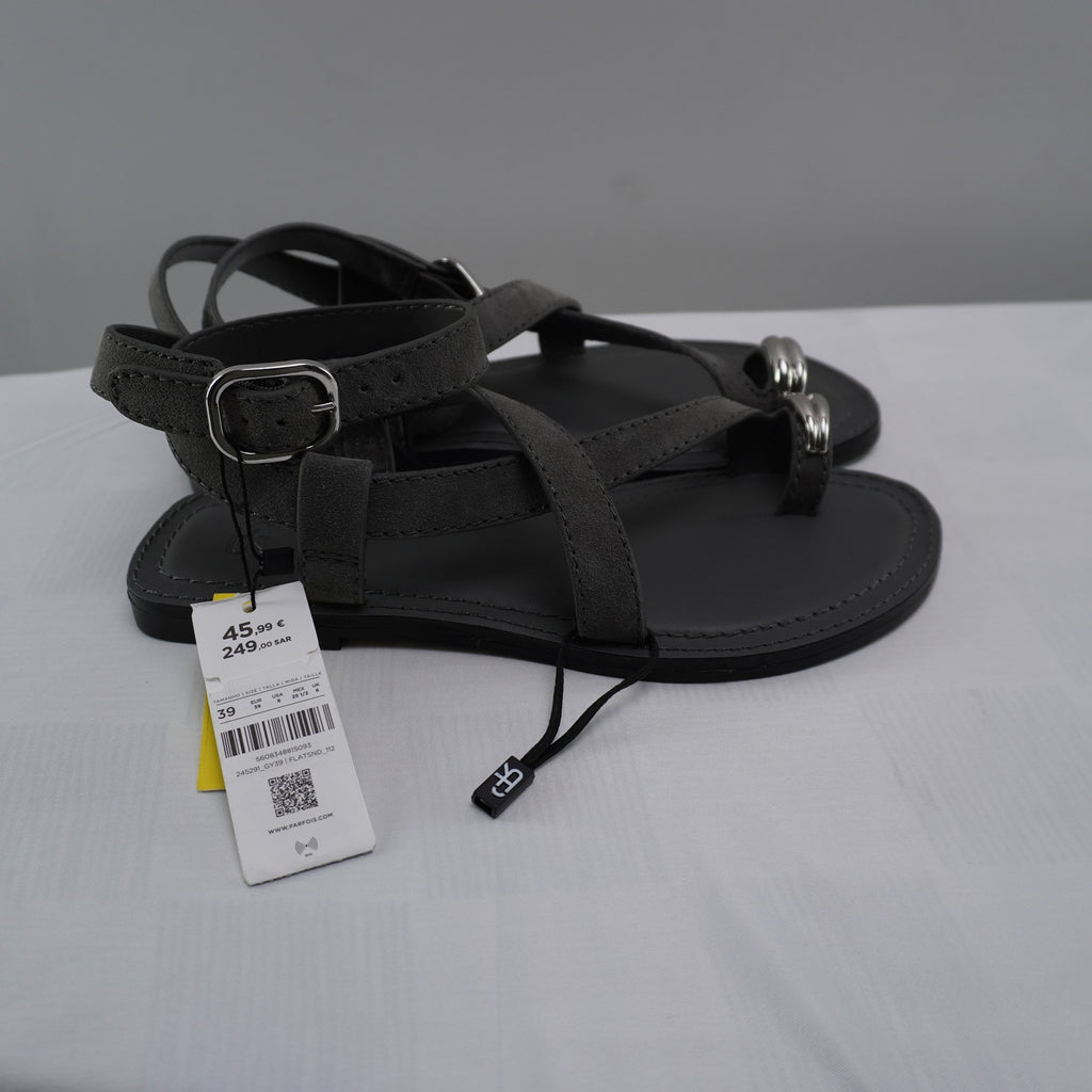 Sandalias Parfois para Mujer Usadas - Gris, Talla 39