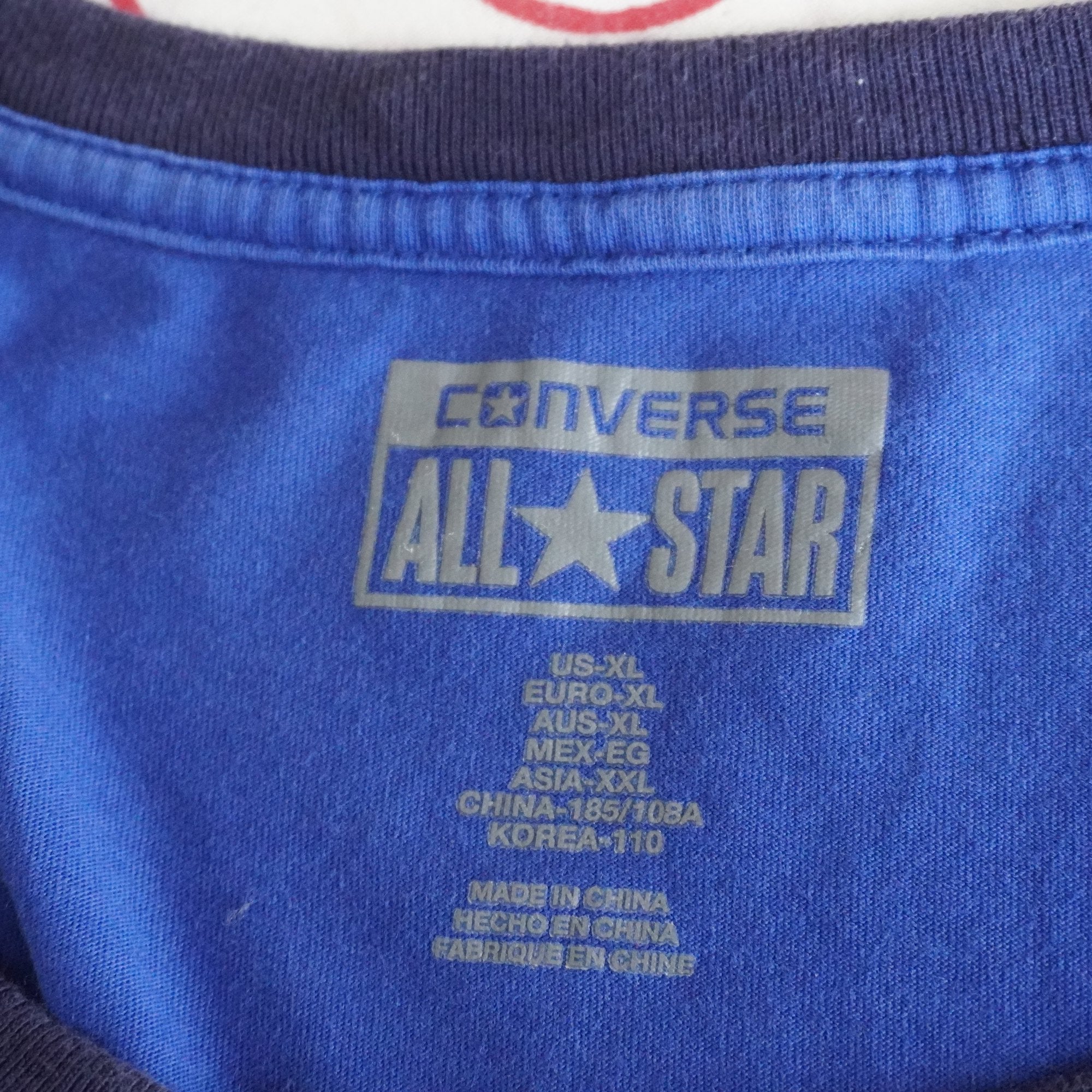 Camiseta de Manga Corta Converse para Hombre Usada - Azul, XL