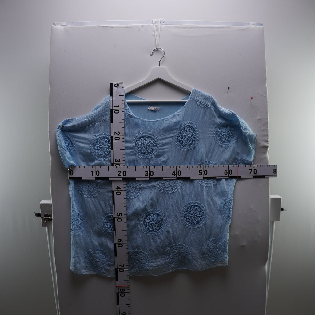 Camiseta de Manga Corta Italian Style para Mujeres - Azul, XL, Usada en Muy Buen Estado