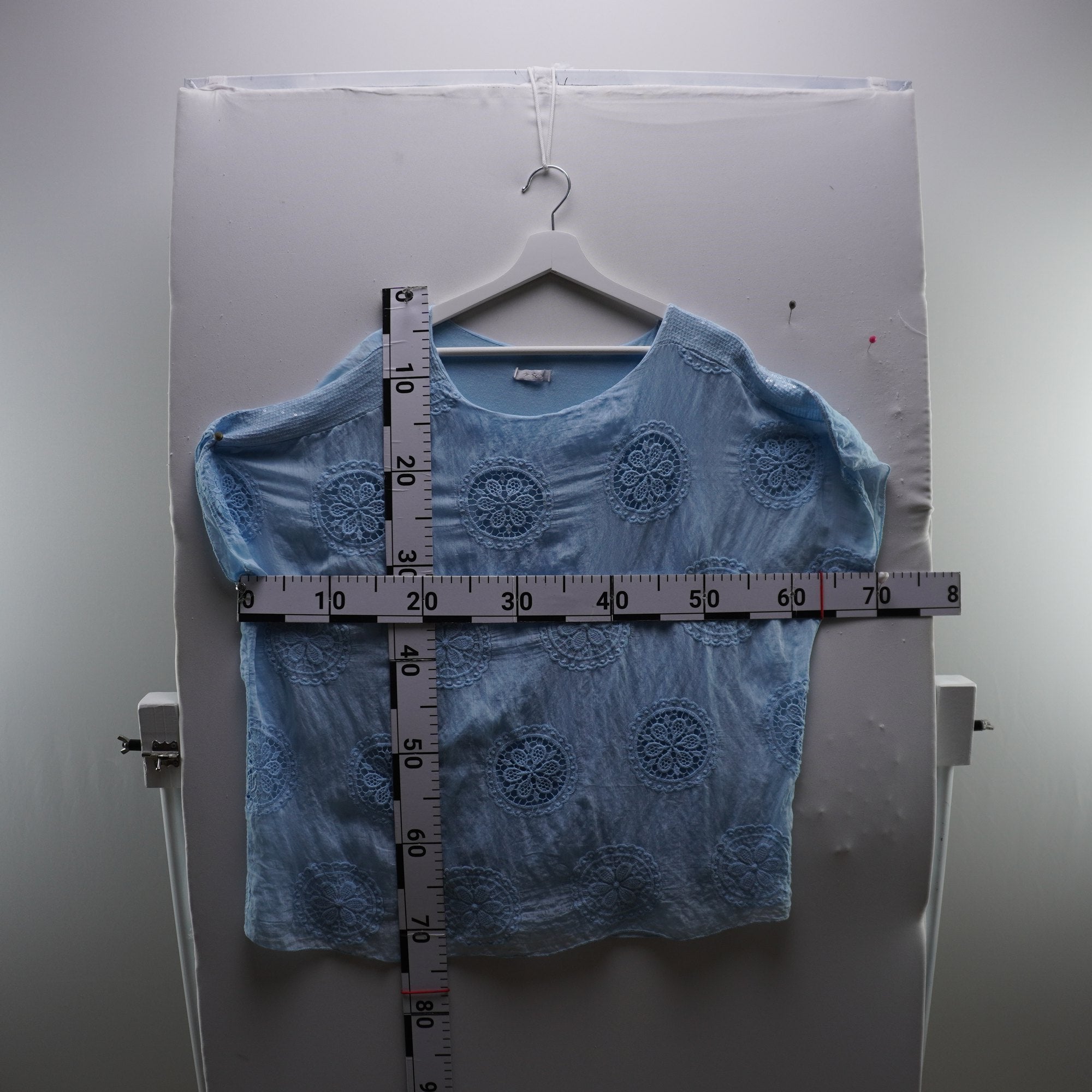 Camiseta de Manga Corta Italian Style para Mujeres - Azul, XL, Usada en Muy Buen Estado