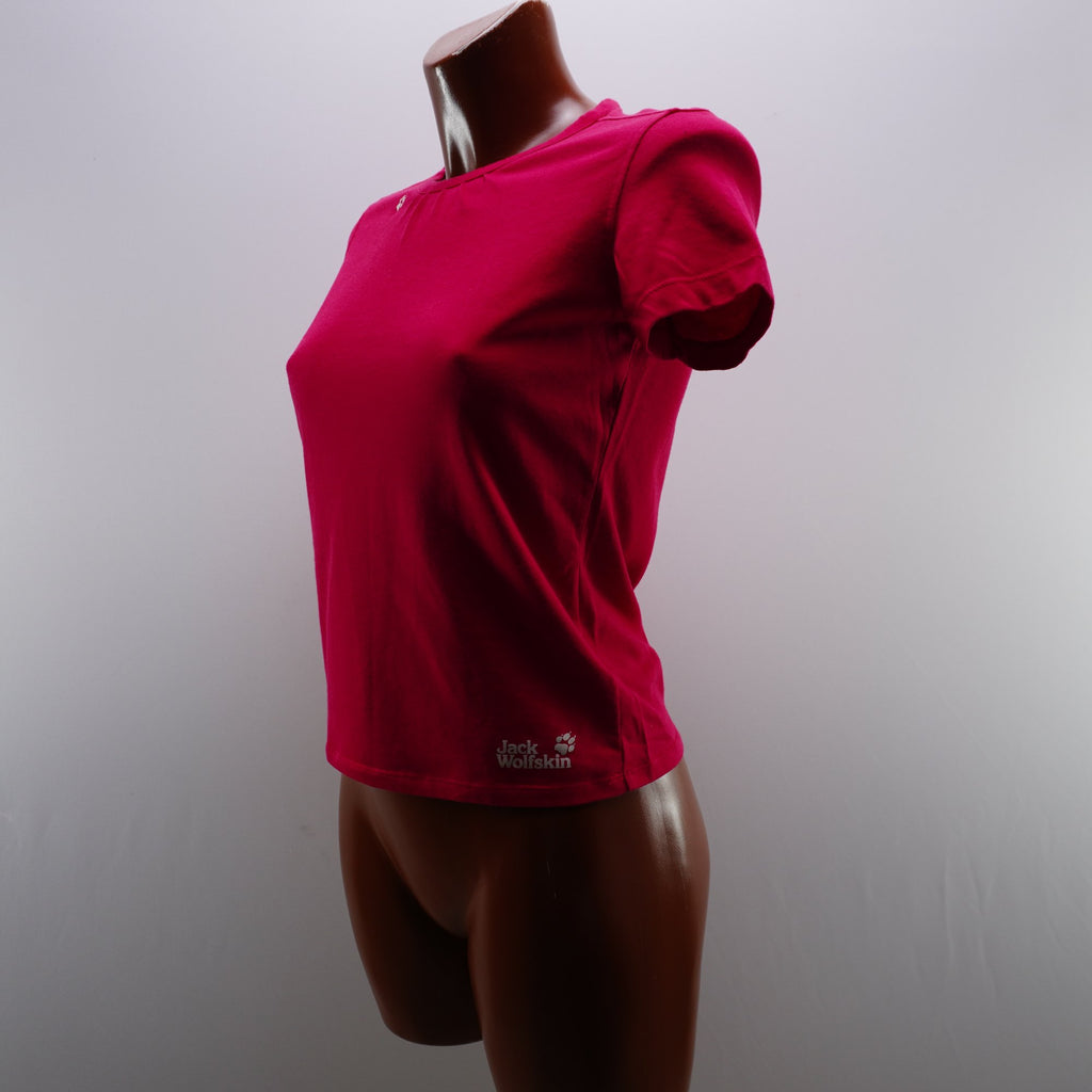 Camiseta de Manga Corta Jack Wolfskin para Mujer - Roja, S, Usada en Muy Buen Estado