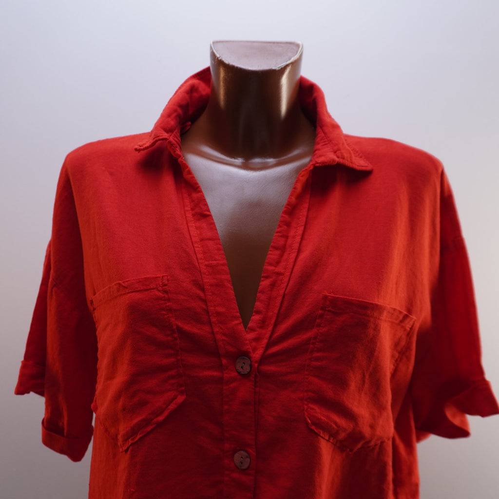 Camisa Henley Zara para Mujer Usada - Roja, M